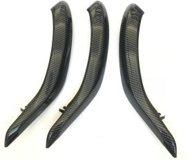 Inner Door Pull Handle Cover Set for BMW X5 F15 (2014-2018) in Carbon Fiber color with Leather Cover