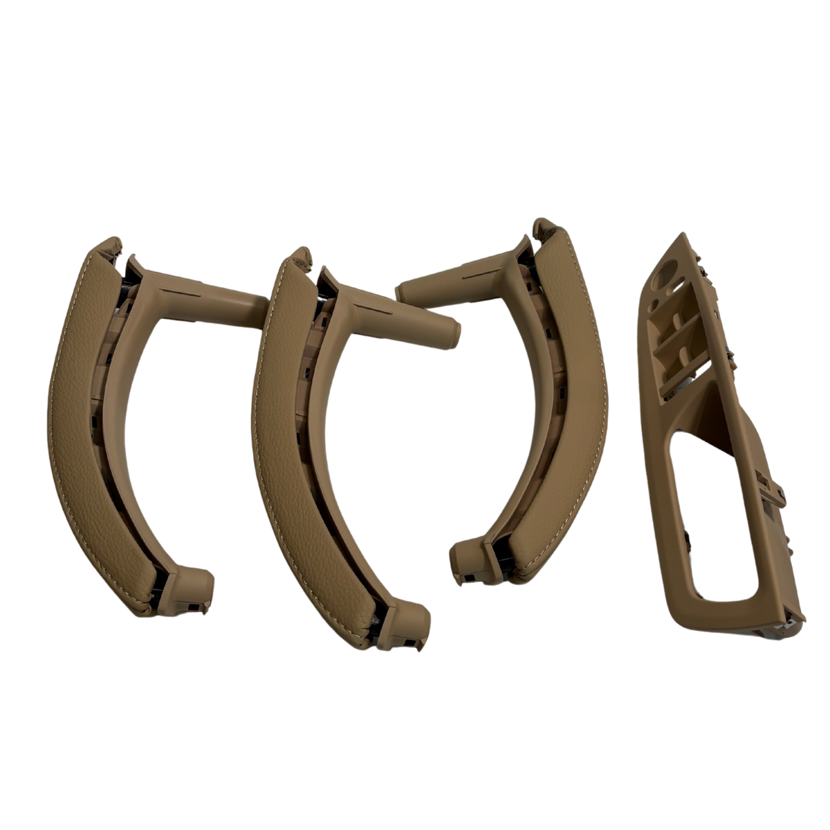 Inner Door Pull Handle Cover Set for BMW X6 E71 (2009-2014) in Beige color with Leather Cover