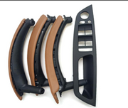 Inner Door Pull Handle Cover Set for BMW X6 E71 (2009-2014) in Sattel Brown color with Leather Cover