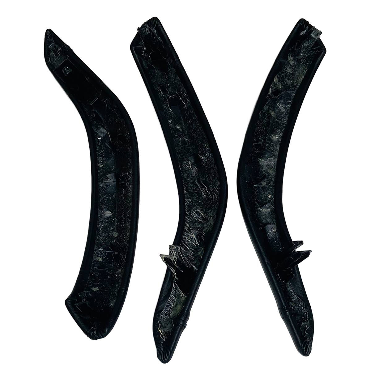 Inner Door Pull Handle Cover Set for BMW X6 F16 (2014-2019) in Black color with Leather Cover