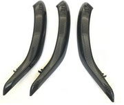 Inner Door Pull Handle Cover Set for BMW X6 F16 (2014-2019) in Carbon Fiber color with Leather Cover