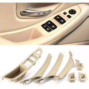 Inner Door Pull Handle Cover With Armrest And Window Switch Panel Set for BMW 5 SERIES F10 (2010-2016) in Beige color with Armrest and Window Switch Panel