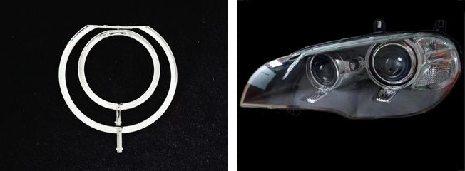 Left Angel Eye Halo Ring for BMW X5 E70 (2011-2013) Small Set of 2 Pcs Per Headlight