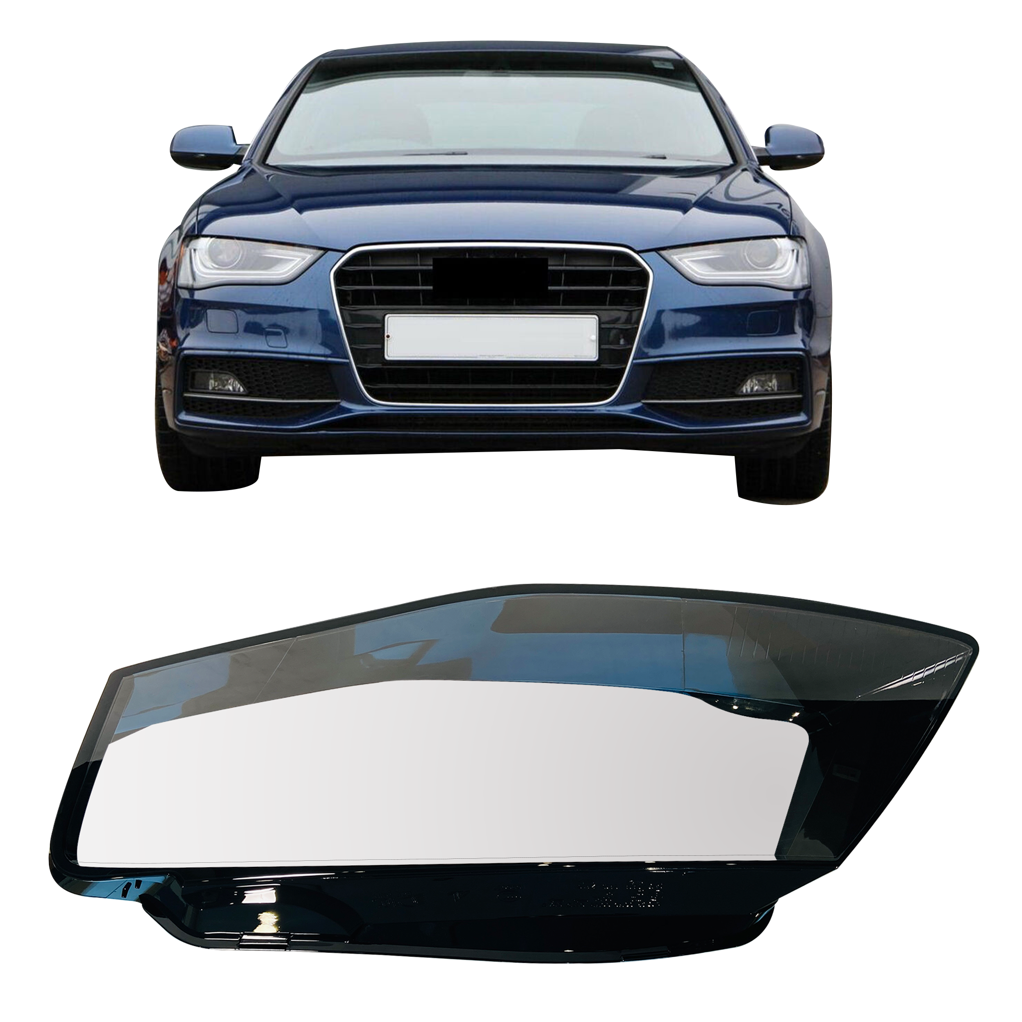 Left (Passenger Side) Headlight Lens for AUDI A4 8K2 (2007-2011)