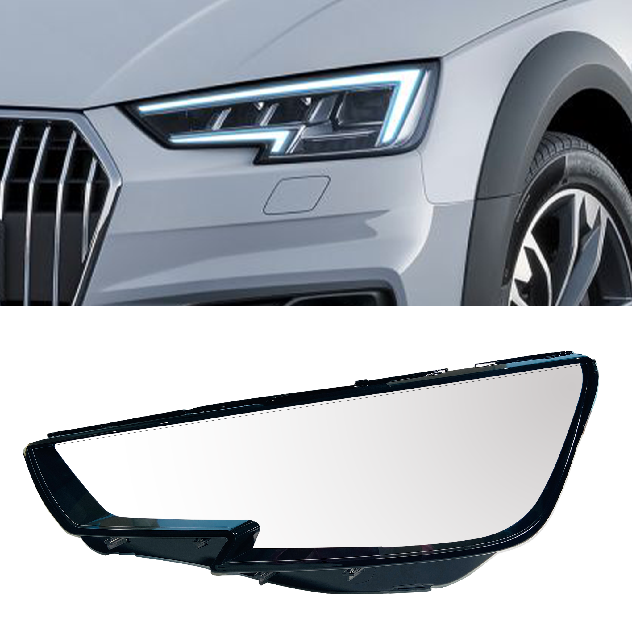 Left (Passenger Side) Headlight Lens for AUDI A4 8W2 (2016-2019)