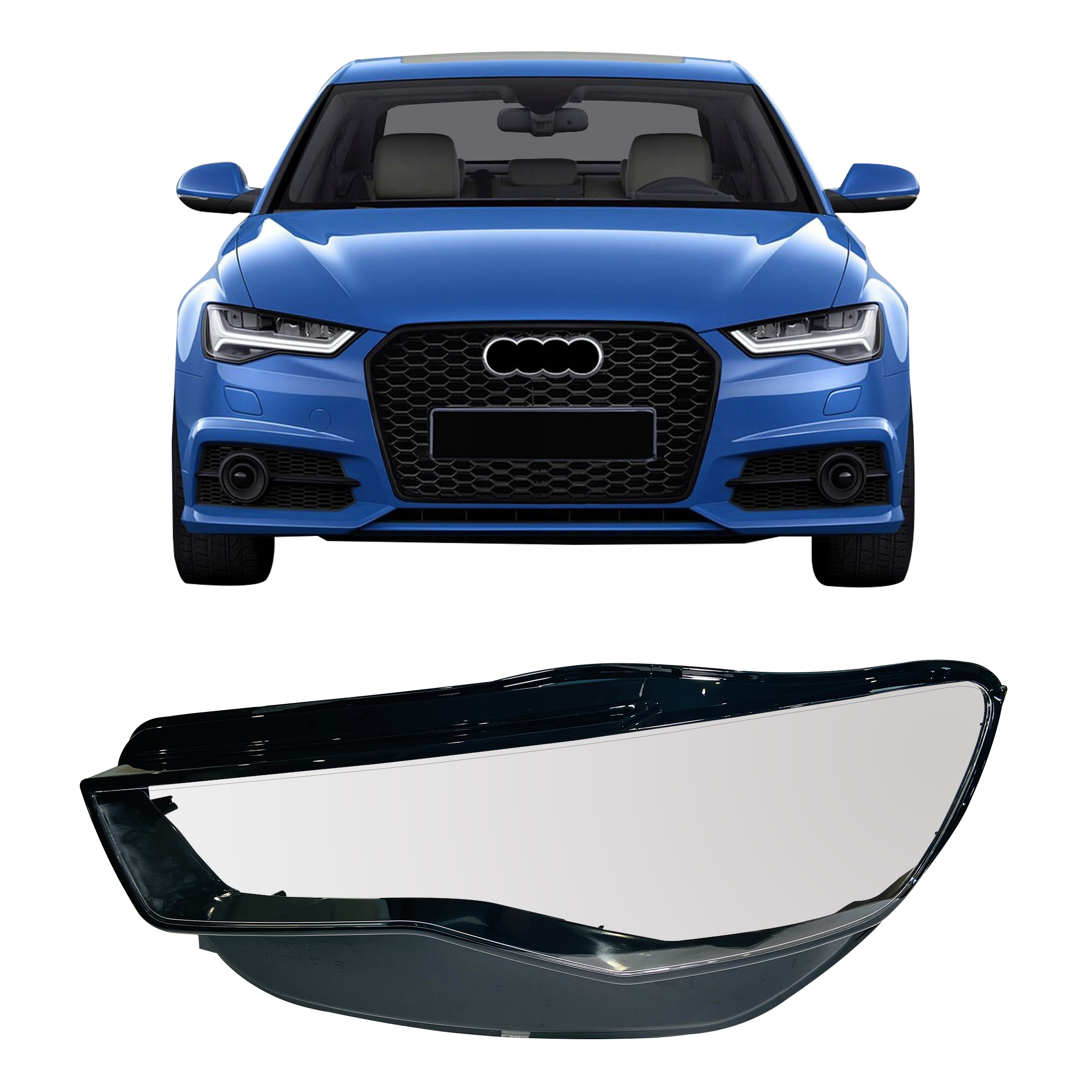 Left (Passenger Side) Headlight Lens for AUDI A6 4G (2015-2019)