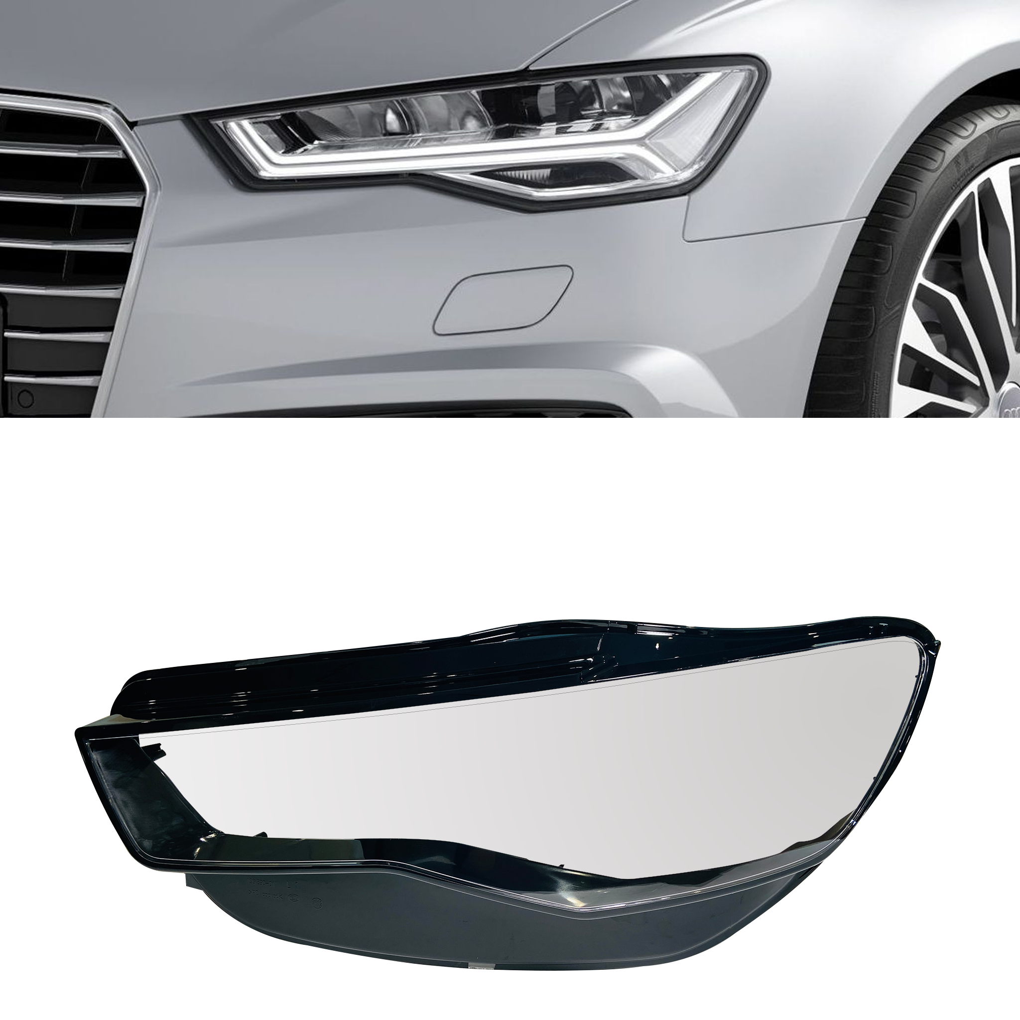 Left (Passenger Side) Headlight Lens for AUDI A6 4G (2015-2019)