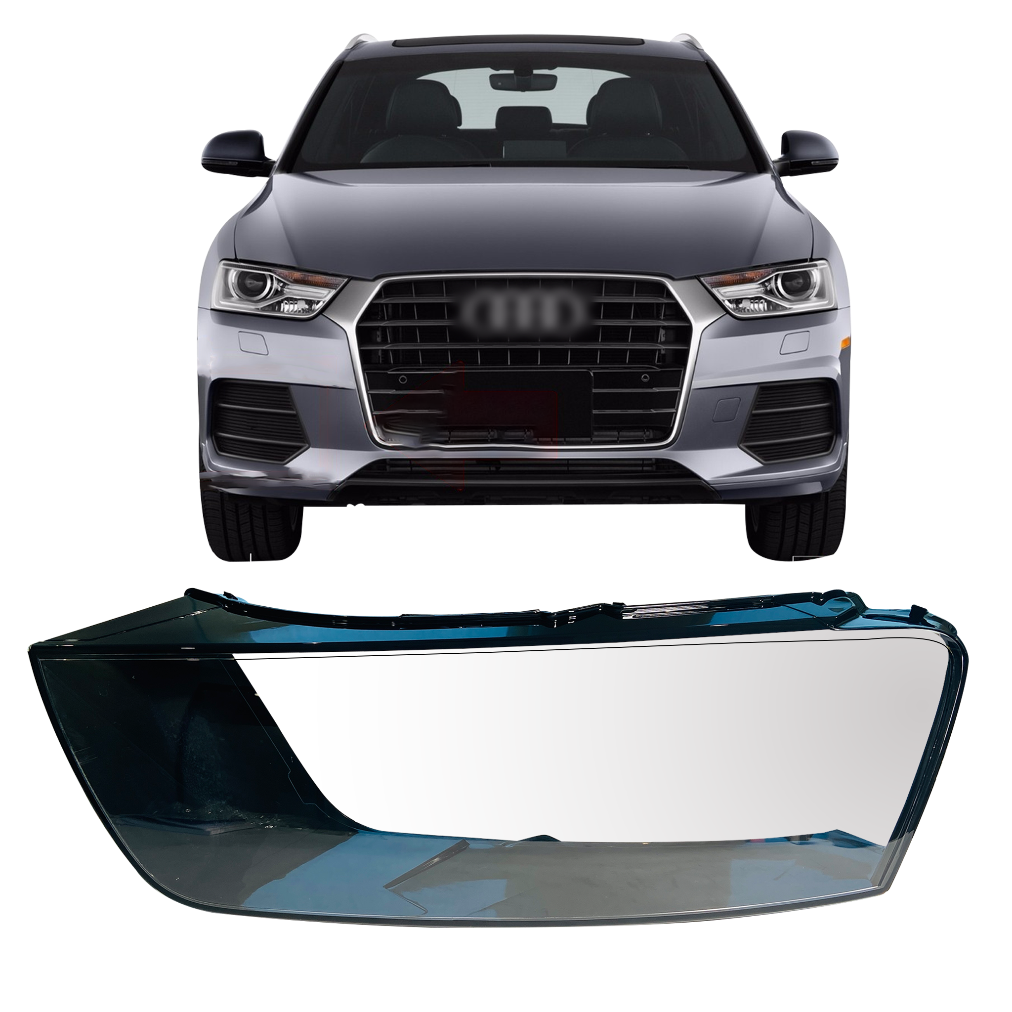 Left (Passenger Side) Headlight Lens for AUDI Q3 8UB (2016-2020)