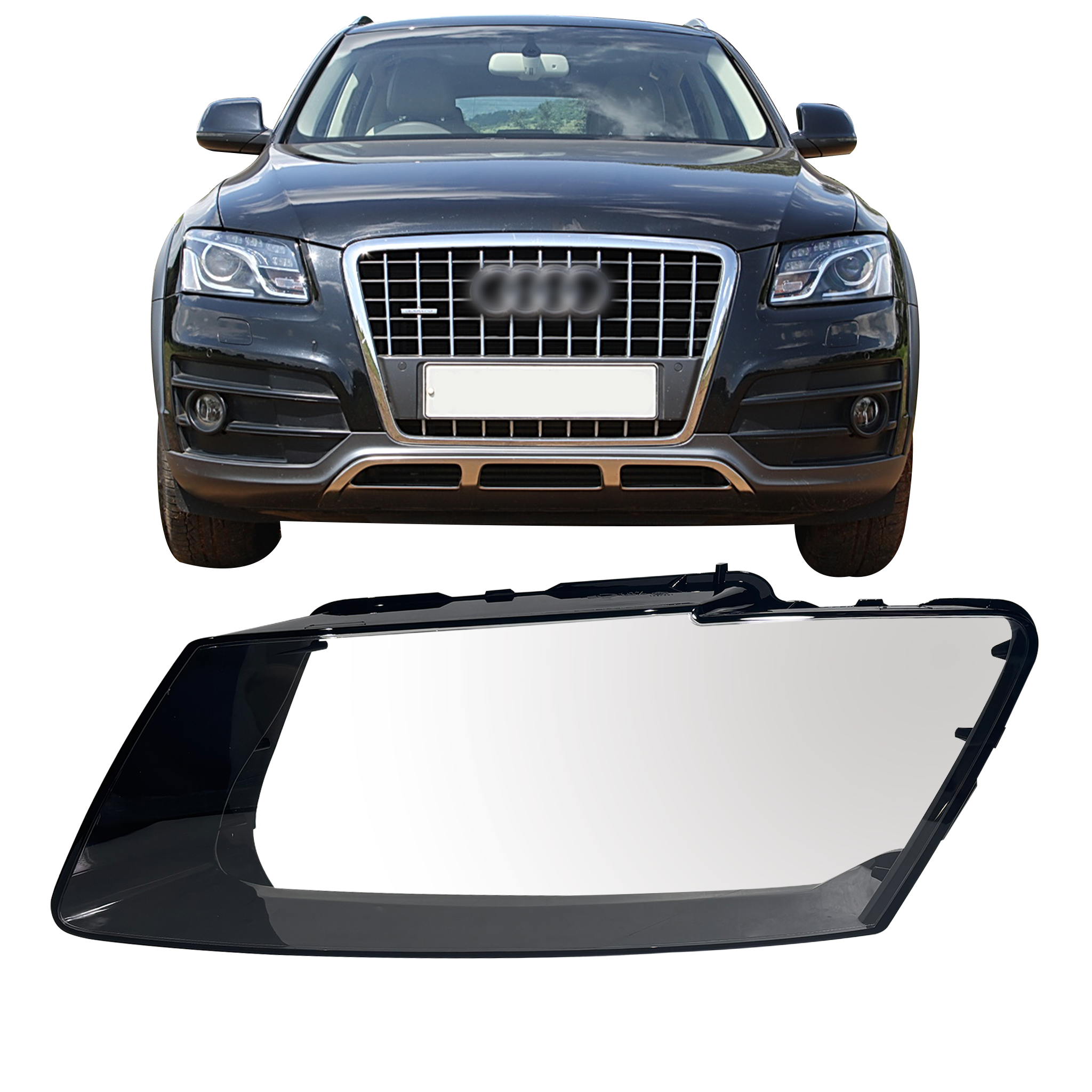 Left (Passenger Side) Headlight Lens for AUDI Q5 8RB (2008-2012)