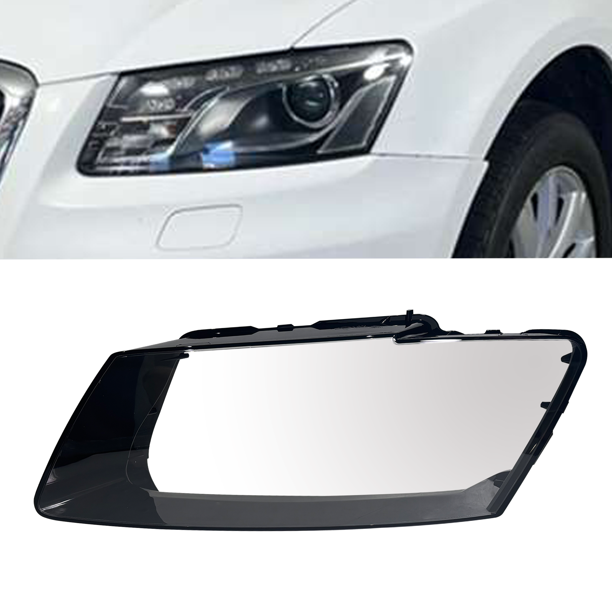 Left (Passenger Side) Headlight Lens for AUDI Q5 8RB (2008-2012)