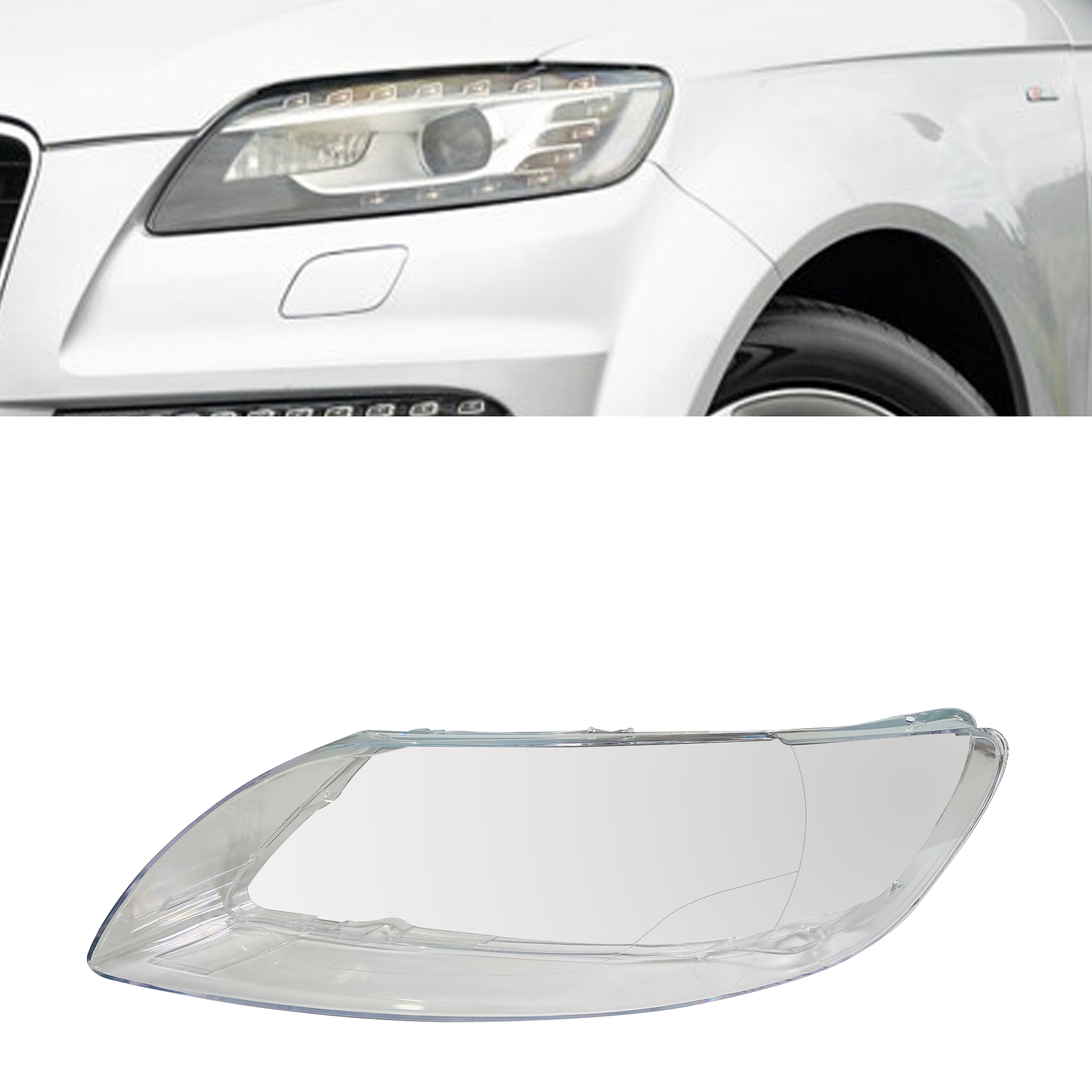 Left (Passenger Side) Headlight Lens for AUDI Q7 4LB (2006-2015)
