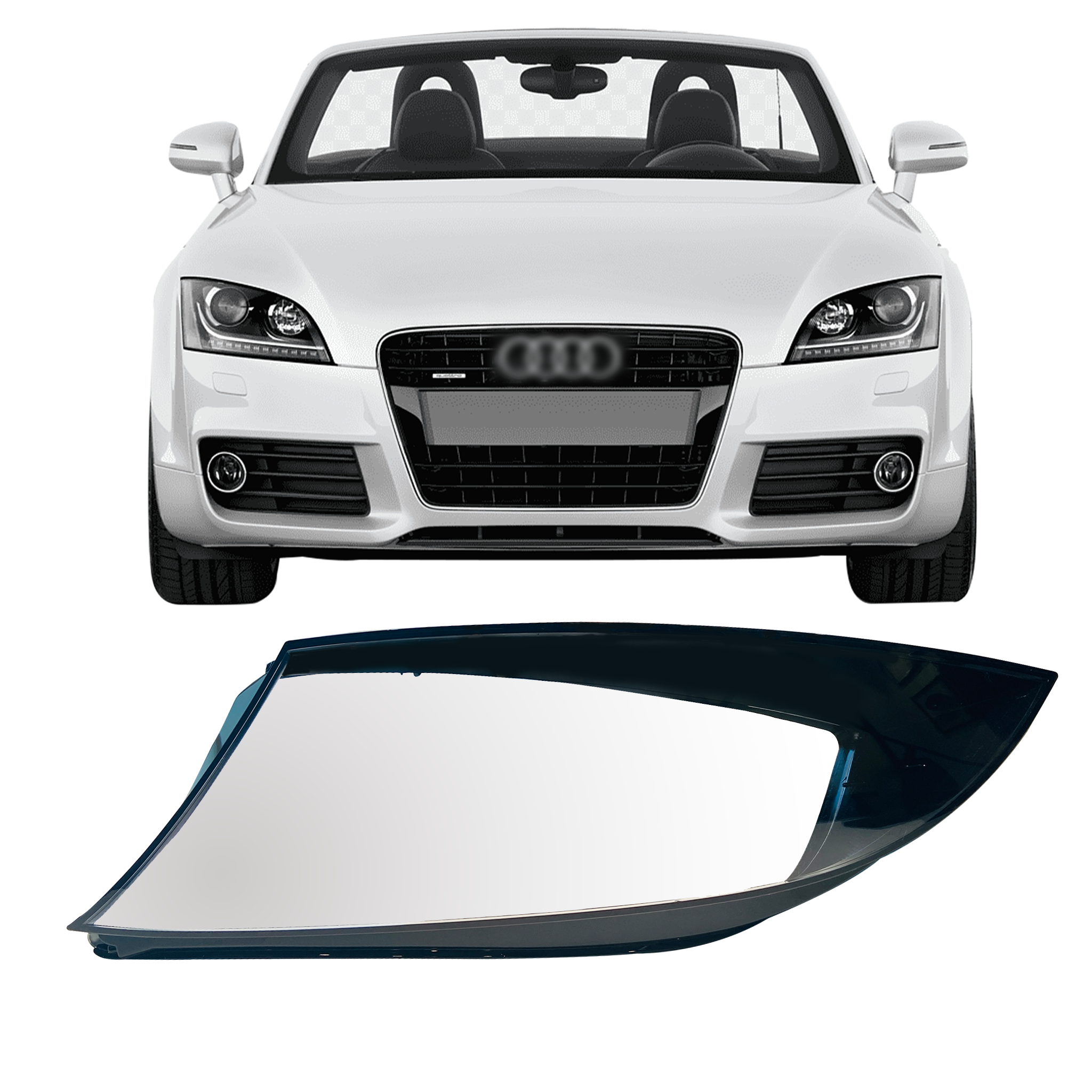 Left (Passenger Side) Headlight Lens for AUDI TT 8J3 (2006-2014)