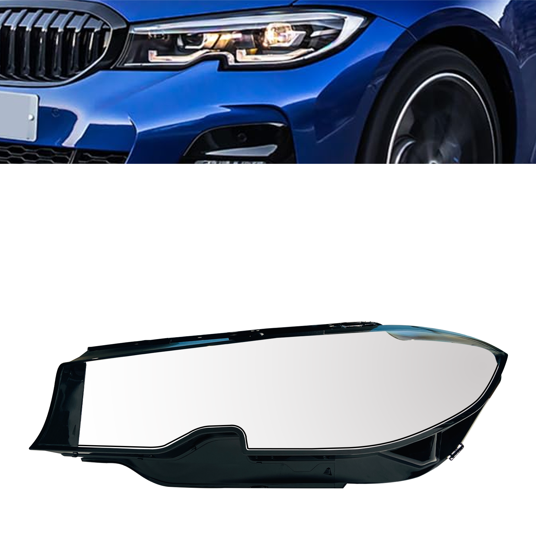 Left (Passenger Side) Headlight Lens for BMW 3 G20 (2018)