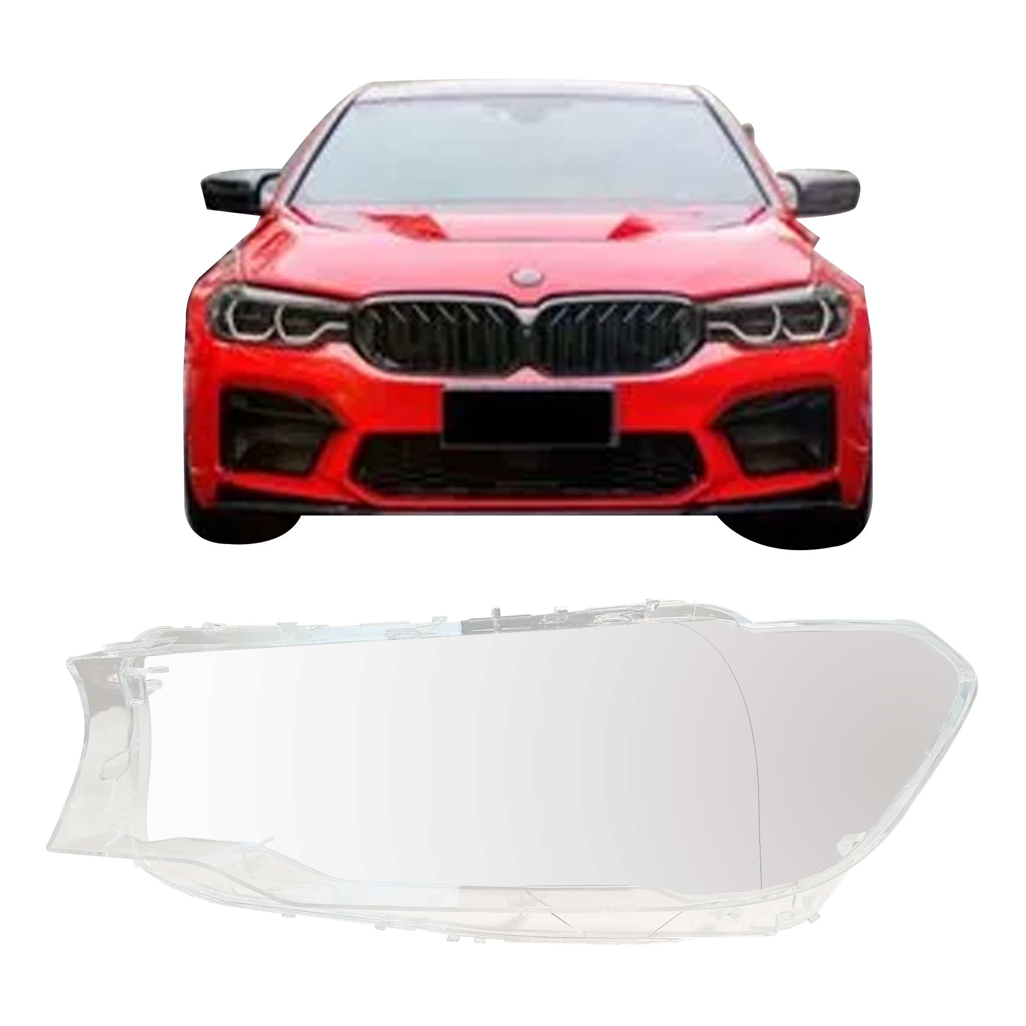 Left (Passenger Side) Headlight Lens for BMW 5 SERIES G30 (2016-2023)