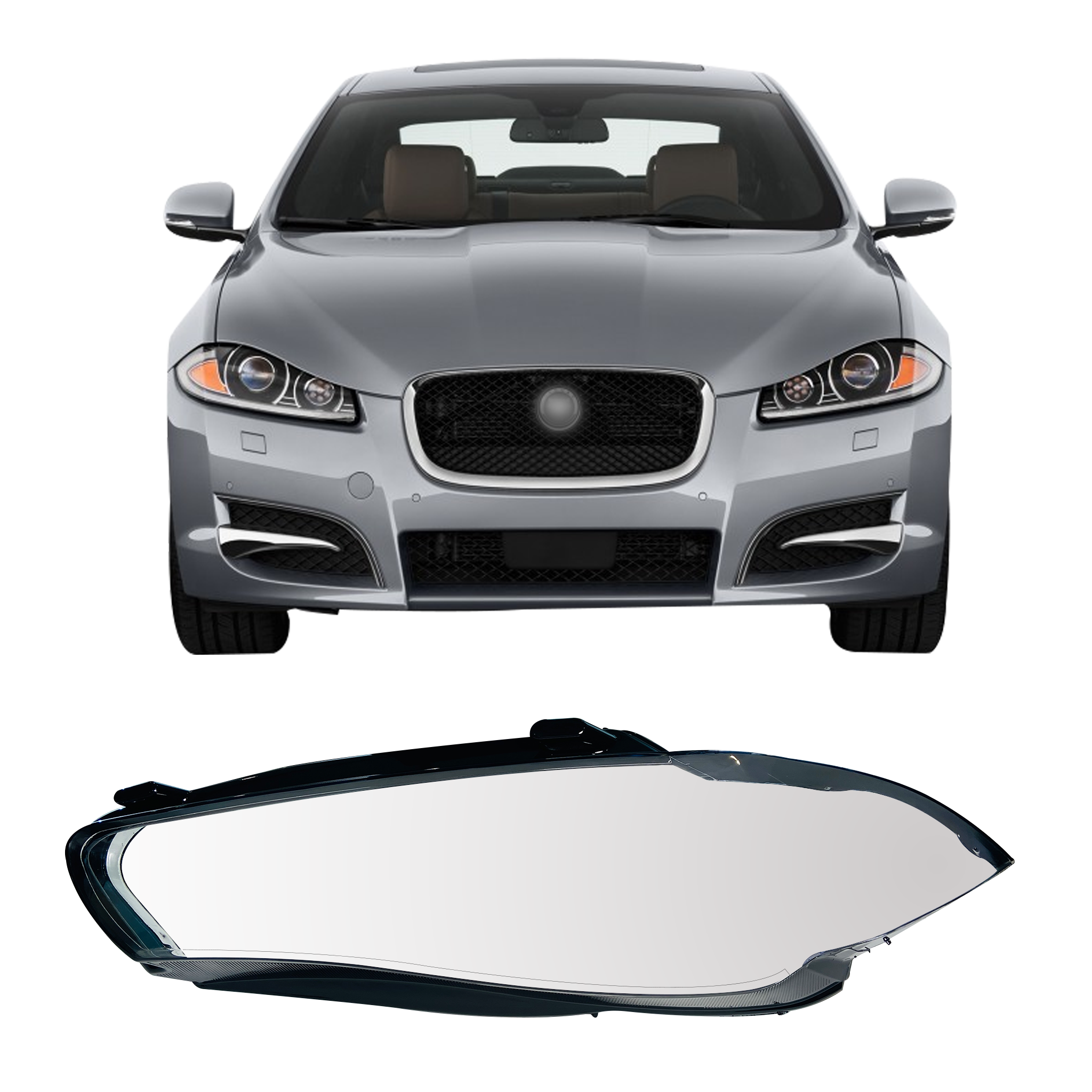 Left (Passenger Side) Headlight Lens for JAGUAR XF X250 (2009-2015)