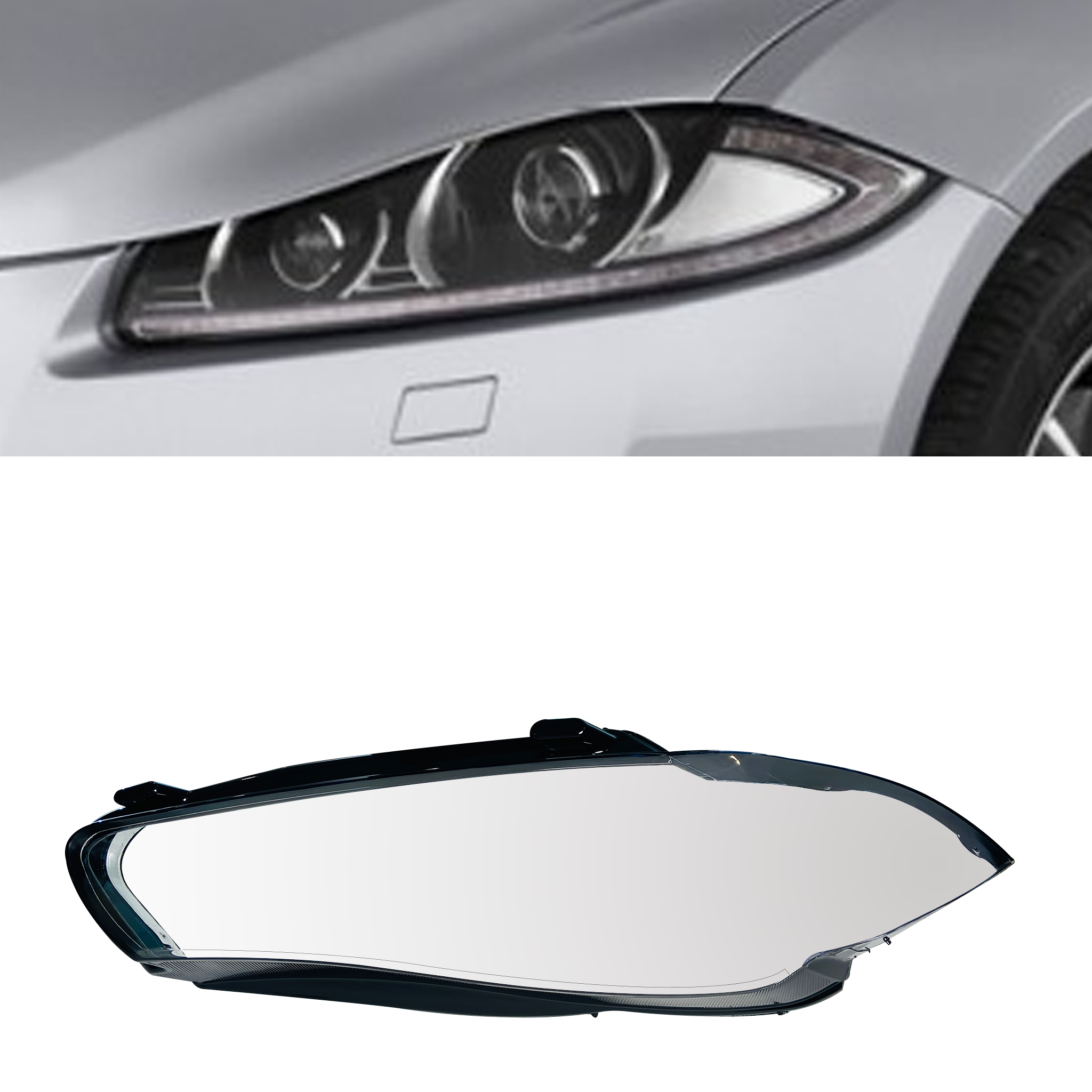 Left (Passenger Side) Headlight Lens for JAGUAR XF X250 (2009-2015)