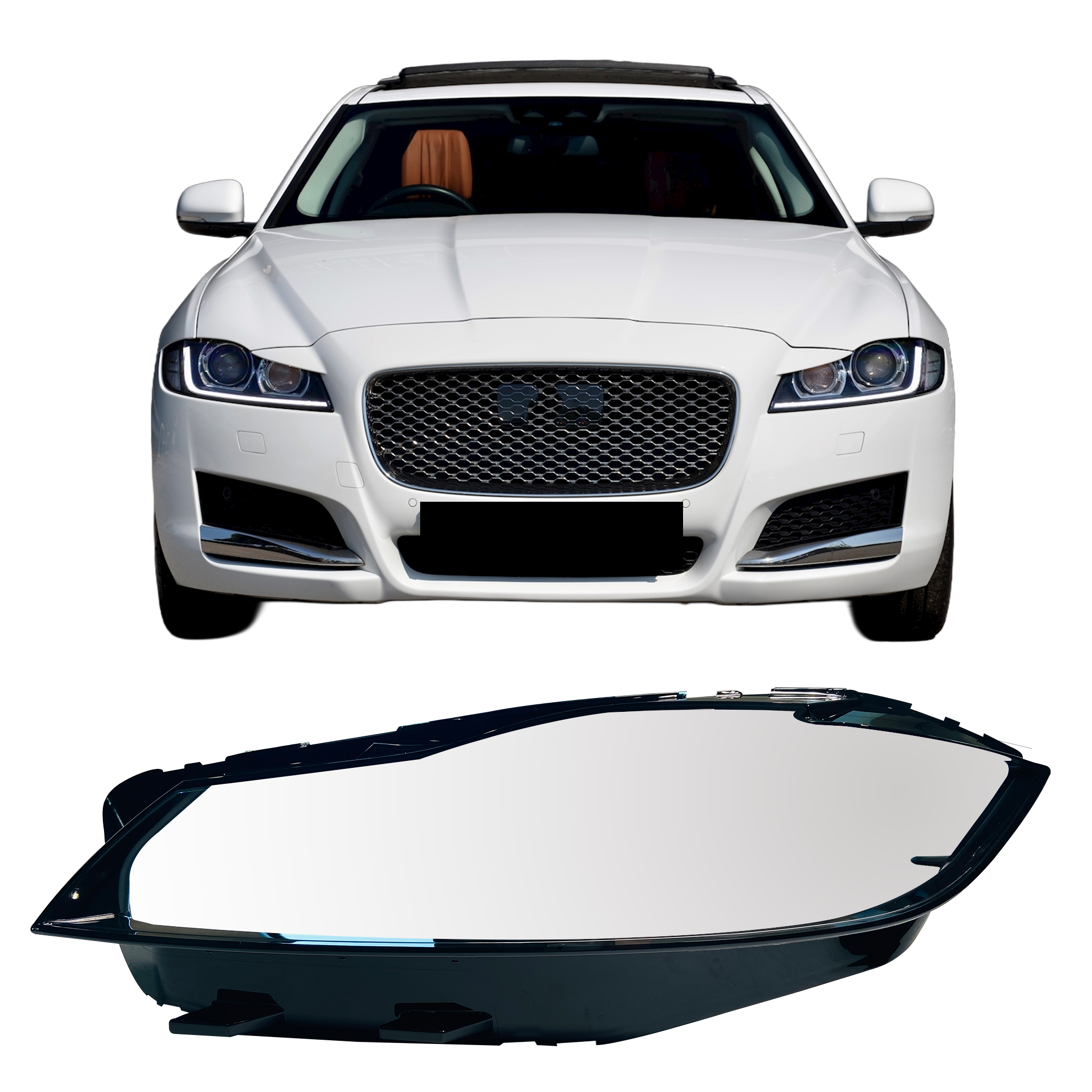 Left (Passenger Side) Headlight Lens for JAGUAR XF X260 (2016-2020)