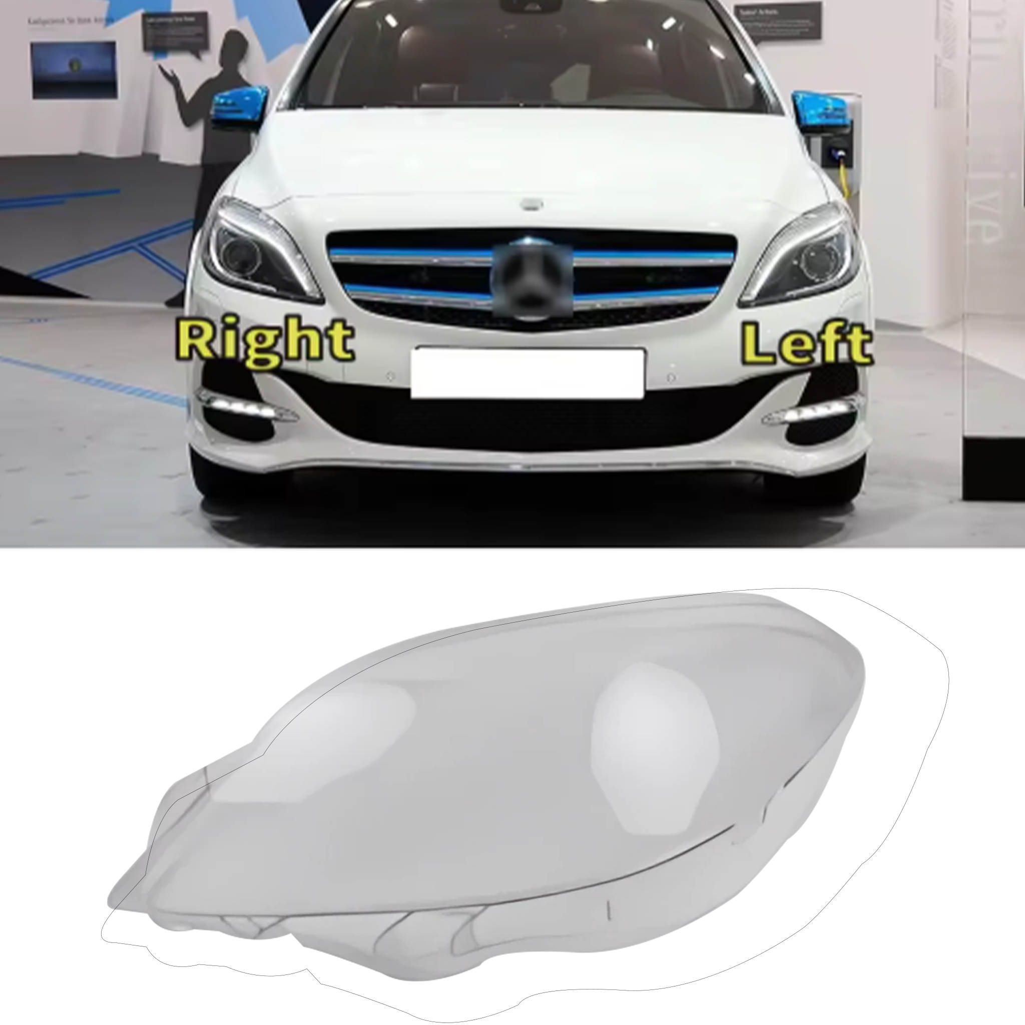 Left (Passenger Side) Headlight Lens for MERCEDES-BENZ B-CLASS W246 (2012-2015)