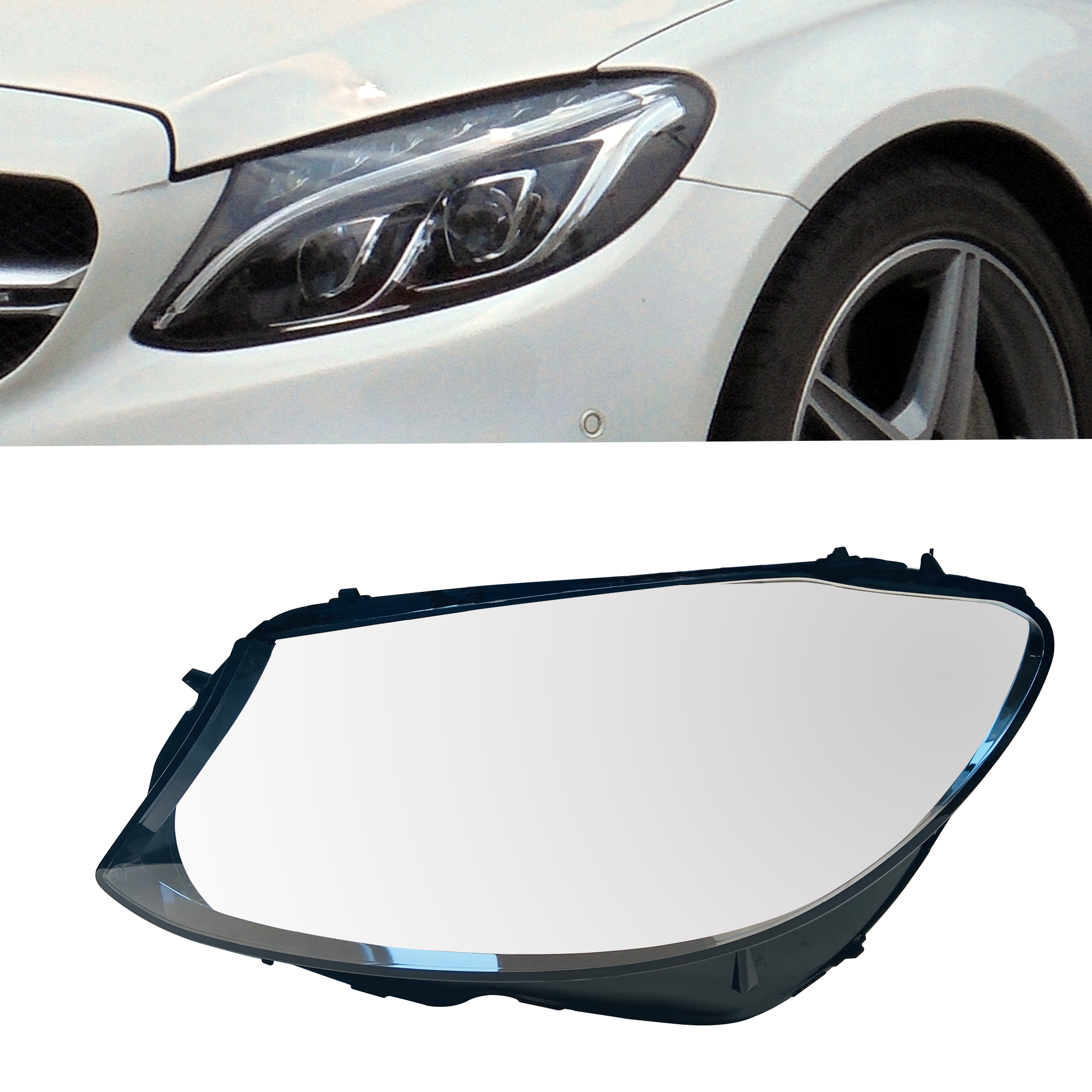 Left (Passenger Side) Headlight Lens for MERCEDES-BENZ C-CLASS W205 (2014-2018)