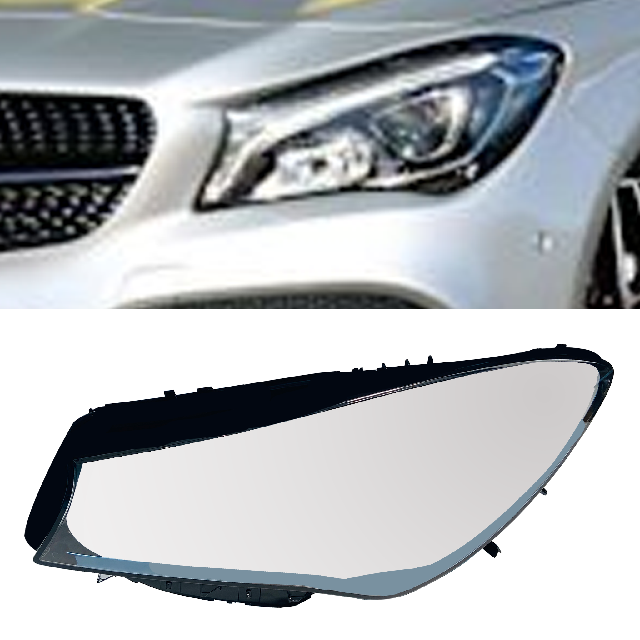 Left (Passenger Side) Headlight Lens for MERCEDES-BENZ CLA-Class C117 (2017-2019)