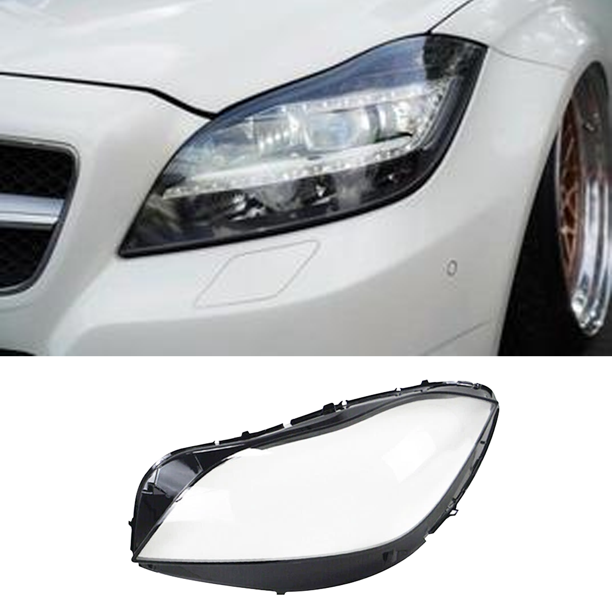Left (Passenger Side) Headlight Lens for MERCEDES-BENZ CLS C218 (2011-2017)