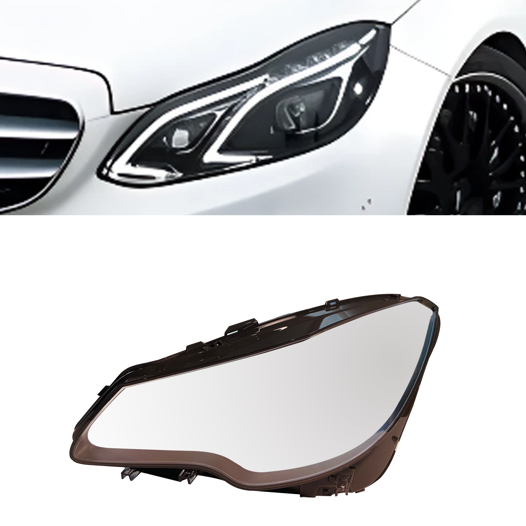 Left (Passenger Side) Headlight Lens for MERCEDES-BENZ E-CLASS W207 (2010-2016)