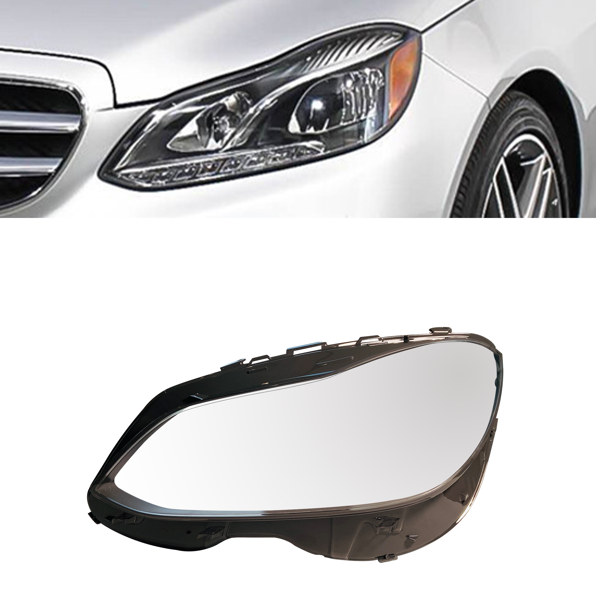 Left (Passenger Side) Headlight Lens for MERCEDES-BENZ E-CLASS W212 (2014-2016)