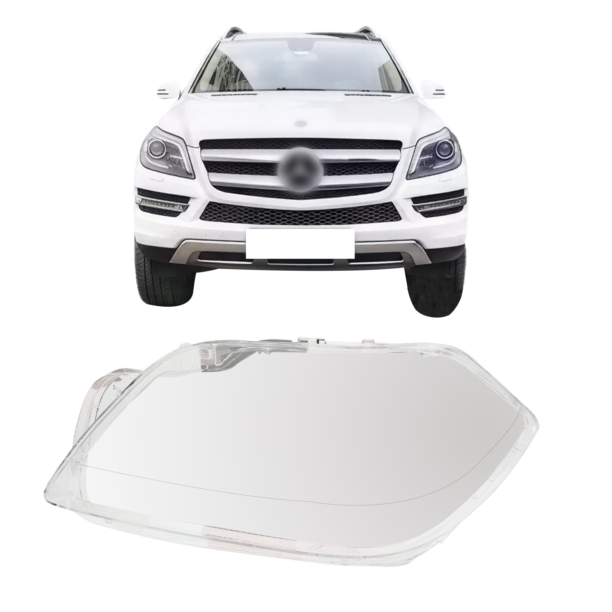 Left (Passenger Side) Headlight Lens for MERCEDES-BENZ GL-CLASS X166 (2012-2016)