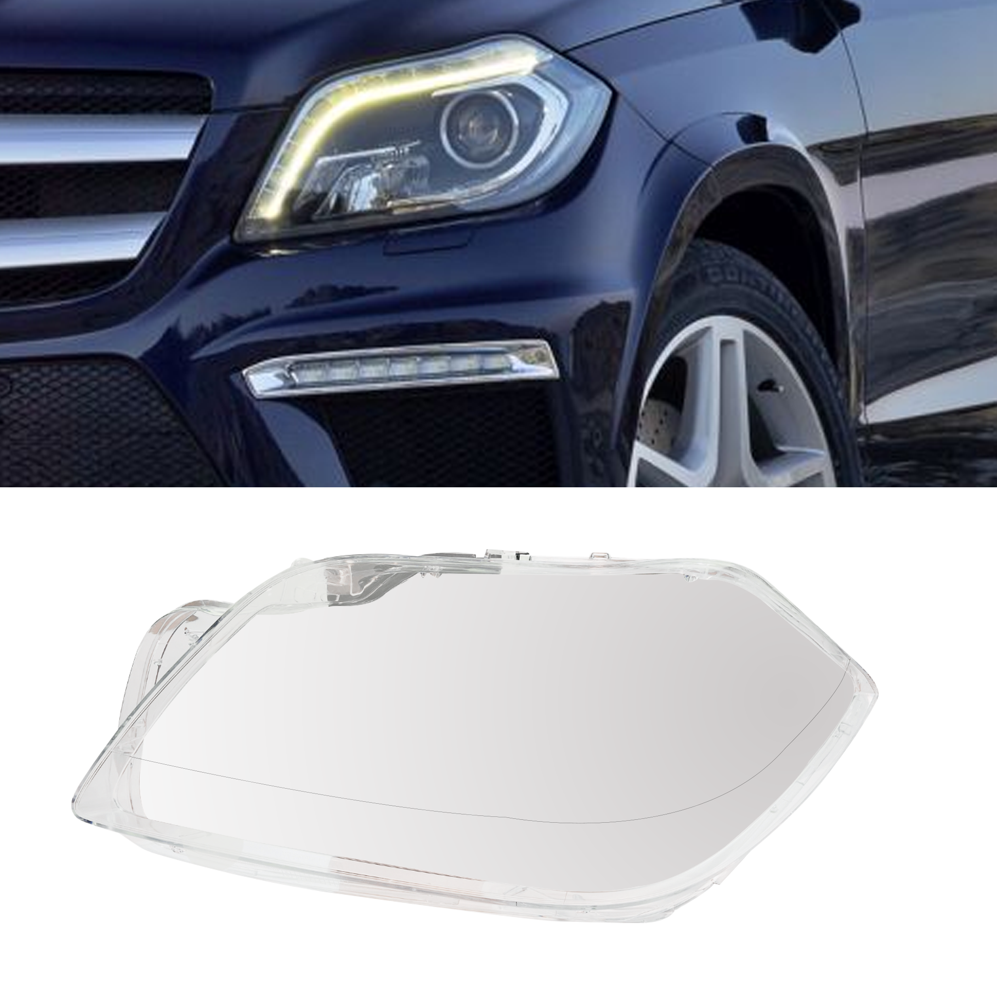 Left (Passenger Side) Headlight Lens for MERCEDES-BENZ GL-CLASS X166 (2012-2016)