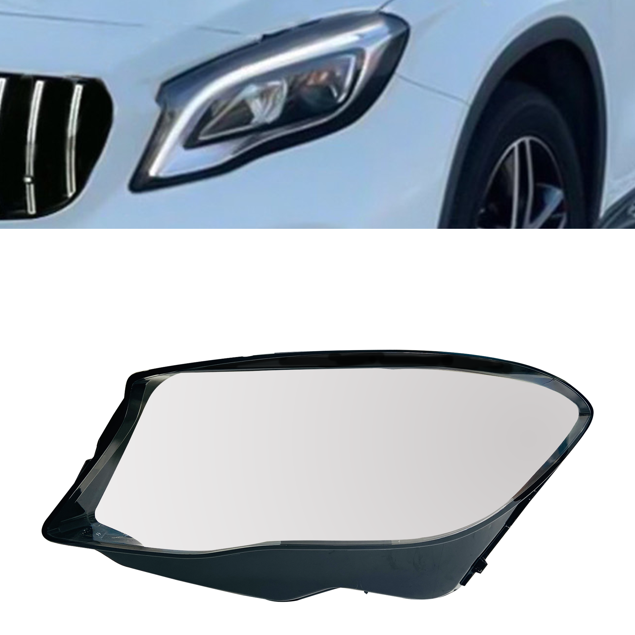Left (Passenger Side) Headlight Lens for MERCEDES-BENZ GLA-CLASS X156 (2014-2017)
