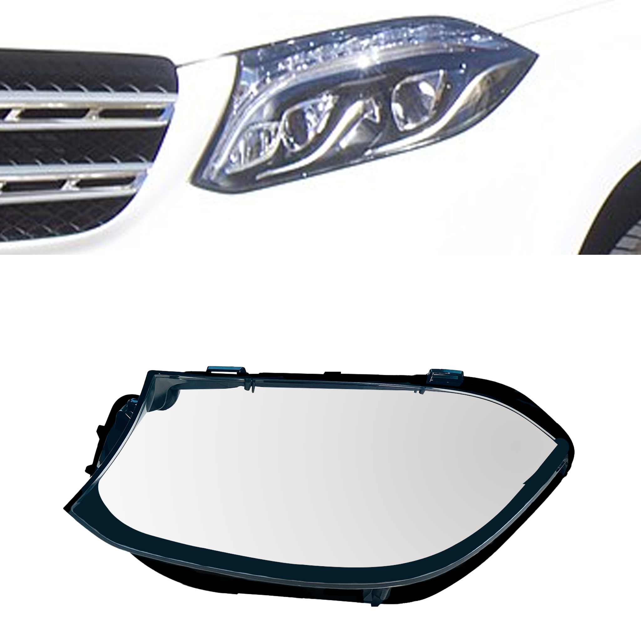 Left (Passenger Side) Headlight Lens for MERCEDES-BENZ GLS X166 (2015-2019)