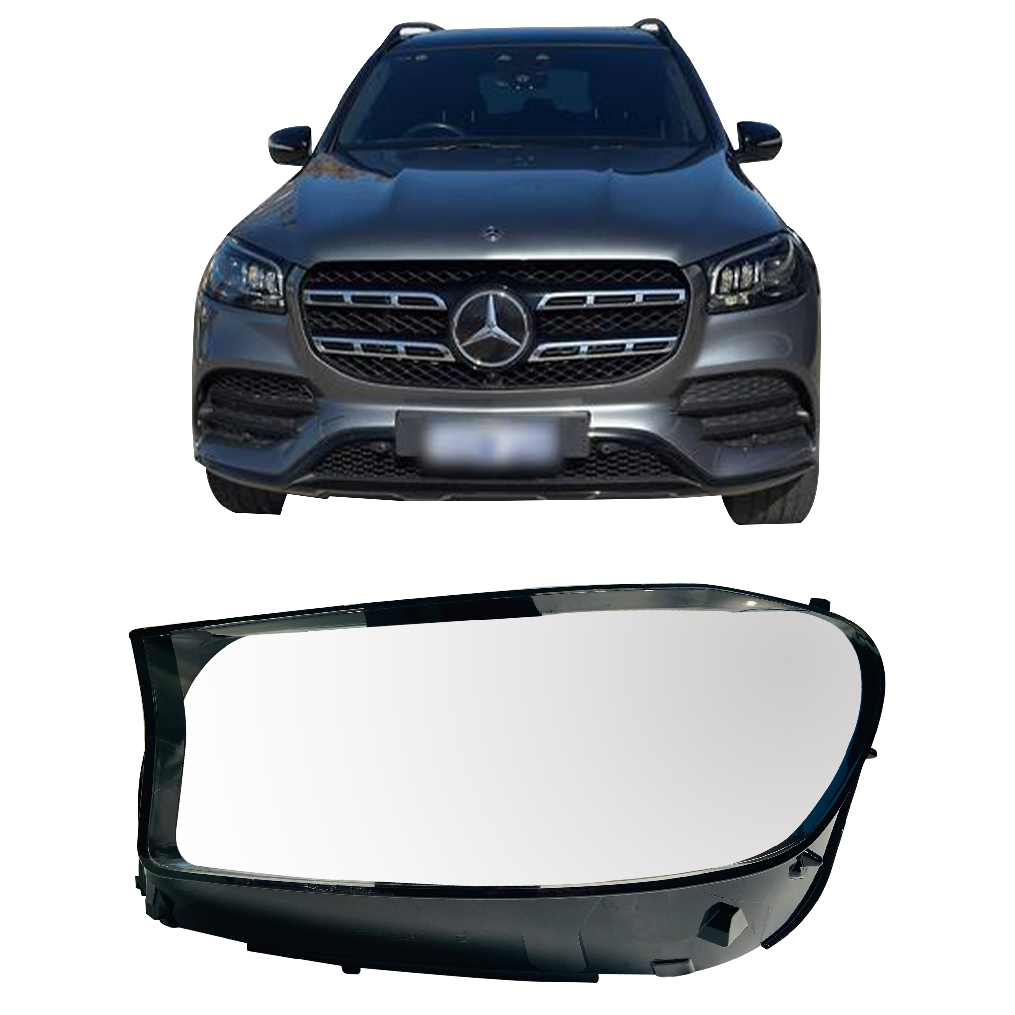 Left (Passenger Side) Headlight Lens for MERCEDES-BENZ GLS X167 (2020-2022)