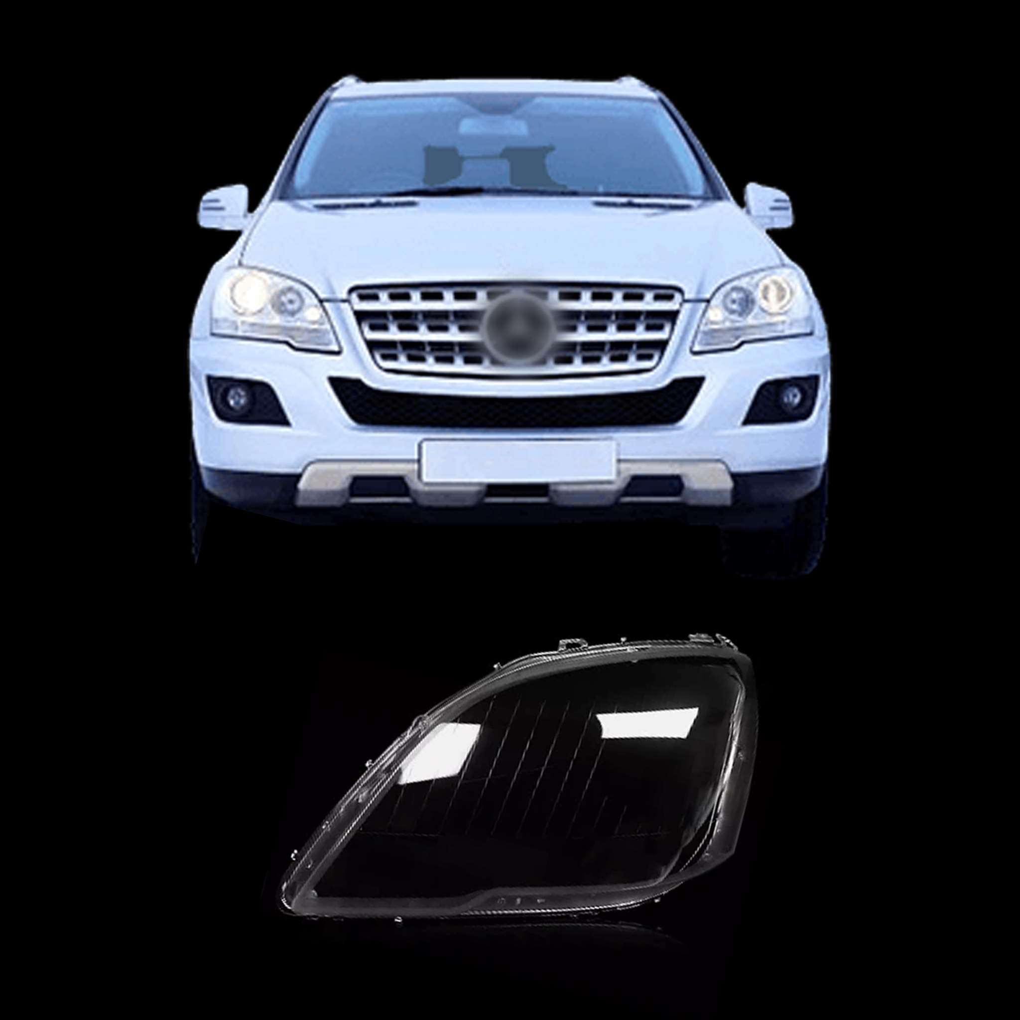 Left (Passenger Side) Headlight Lens for MERCEDES-BENZ ML-CLASS W164 (2010-2012)
