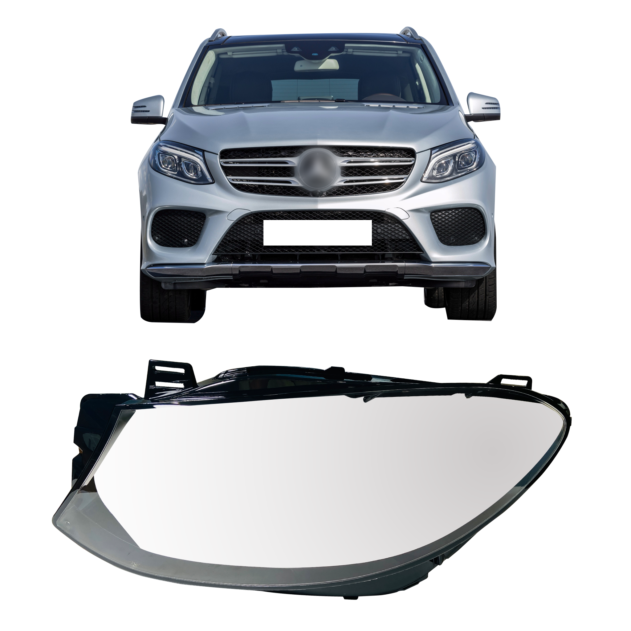 Left (Passenger Side) Headlight Lens for MERCEDES-BENZ ML-CLASS W166 (2015-2019)