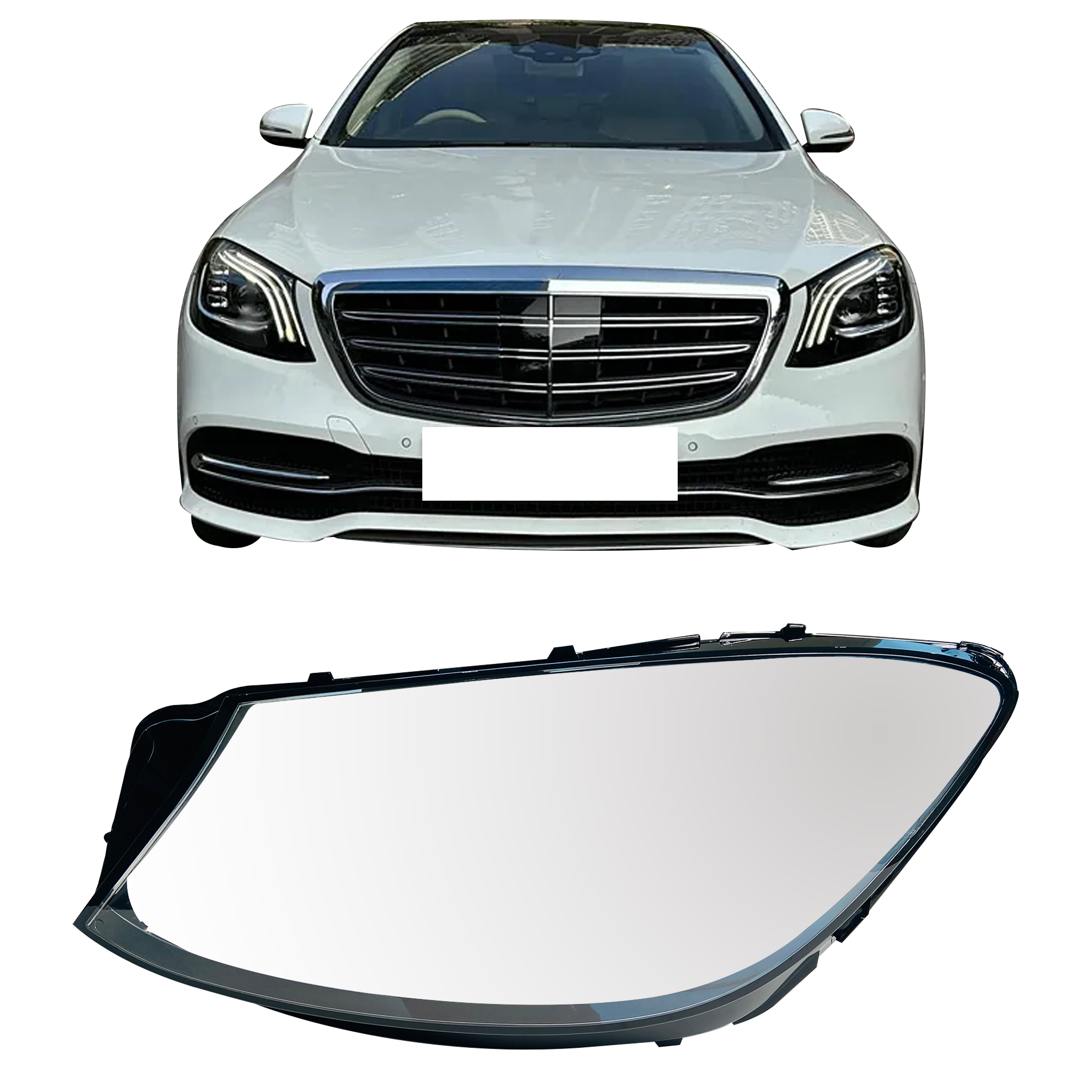 Left (Passenger Side) Headlight Lens for MERCEDES-BENZ S-CLASS W222 (2018-2020)