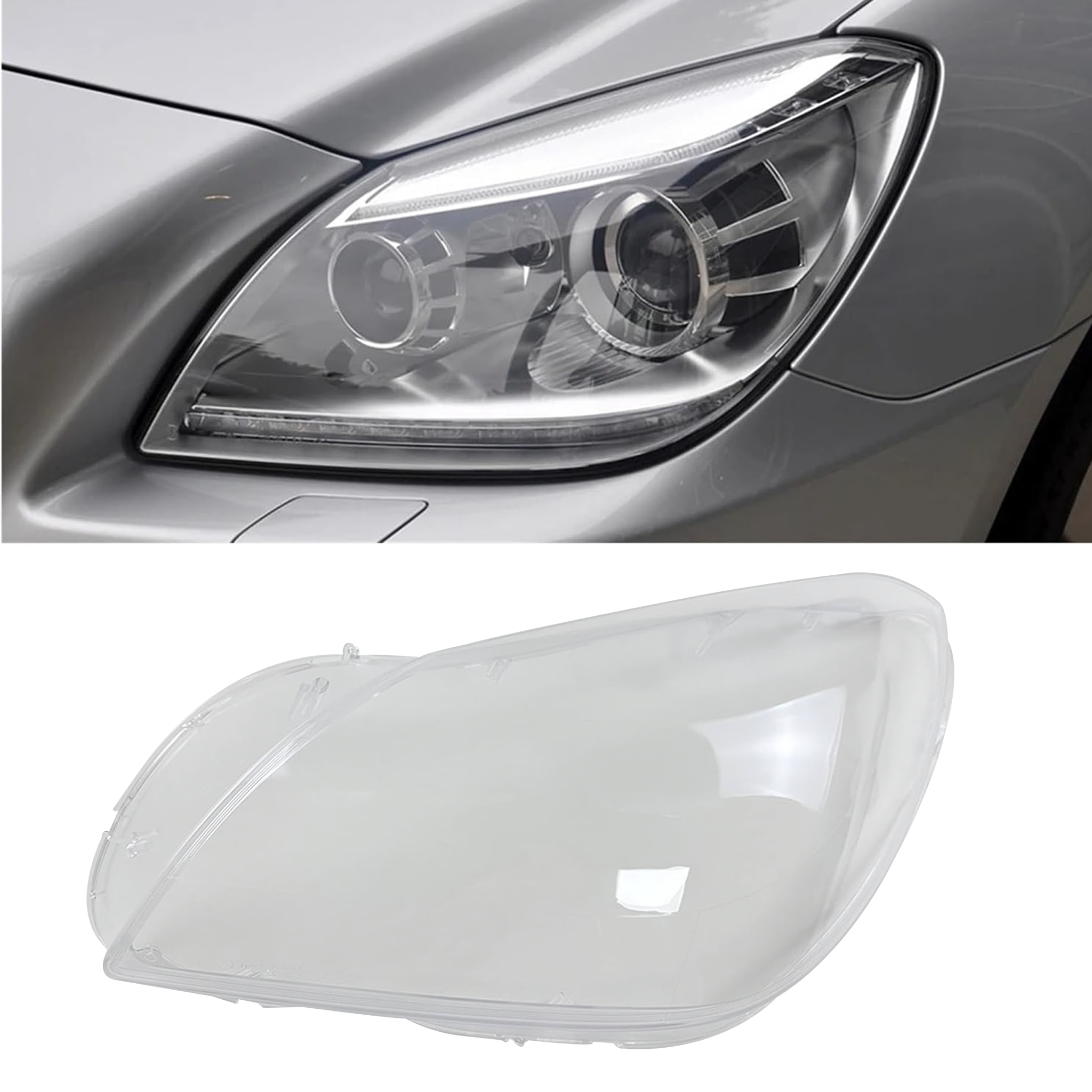 Left (Passenger Side) Headlight Lens for MERCEDES-BENZ SLK R172 (2011-2015)