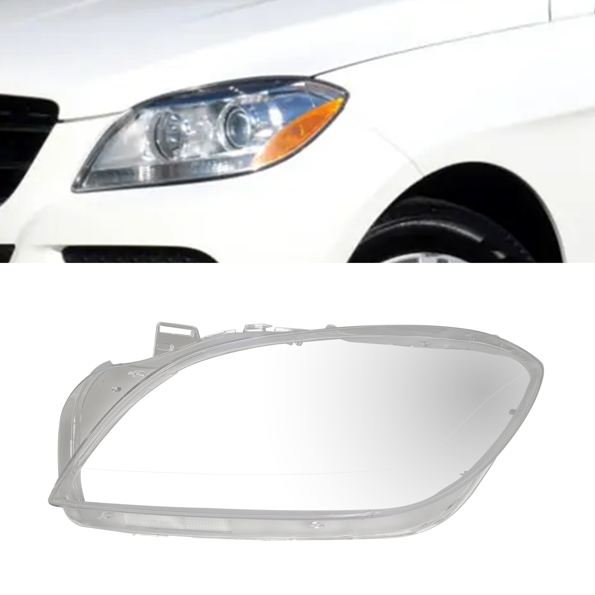 Left (Passenger Side) Headlight Lens for Mercedes Benz ML W166 (2012-2015)-4