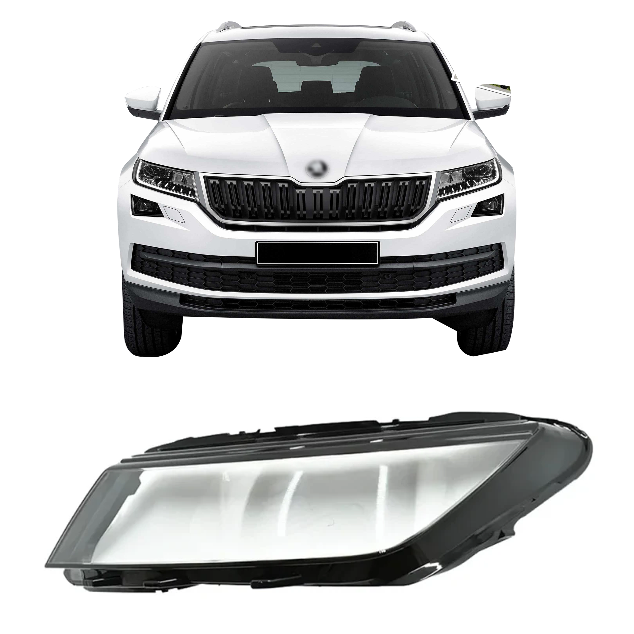 Left (Passenger Side) Headlight Lens for SKODA KODIAQ NS6 (2017-2020)