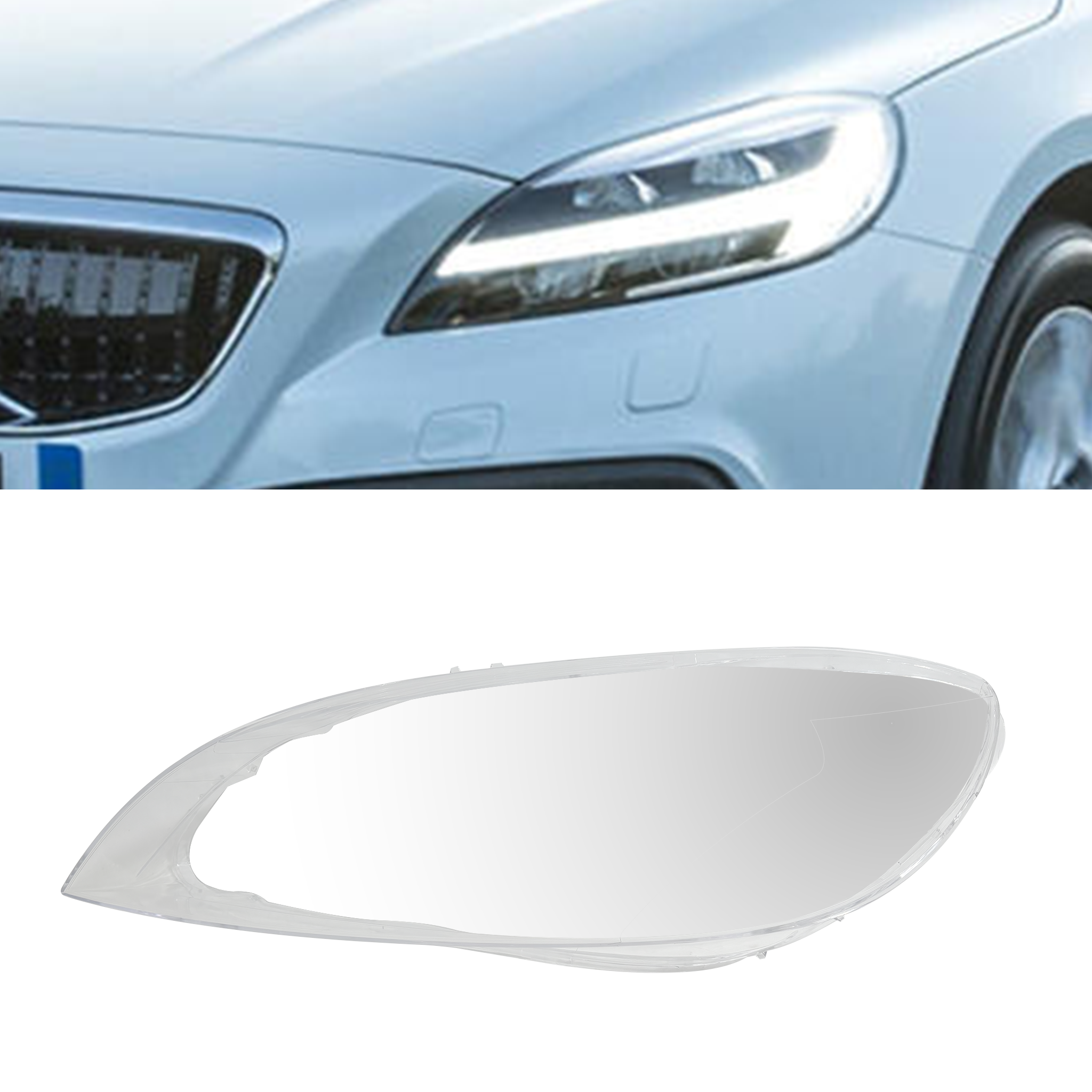 Left (Passenger Side) Headlight Lens for VOLVO V40 (2012-2016)-4