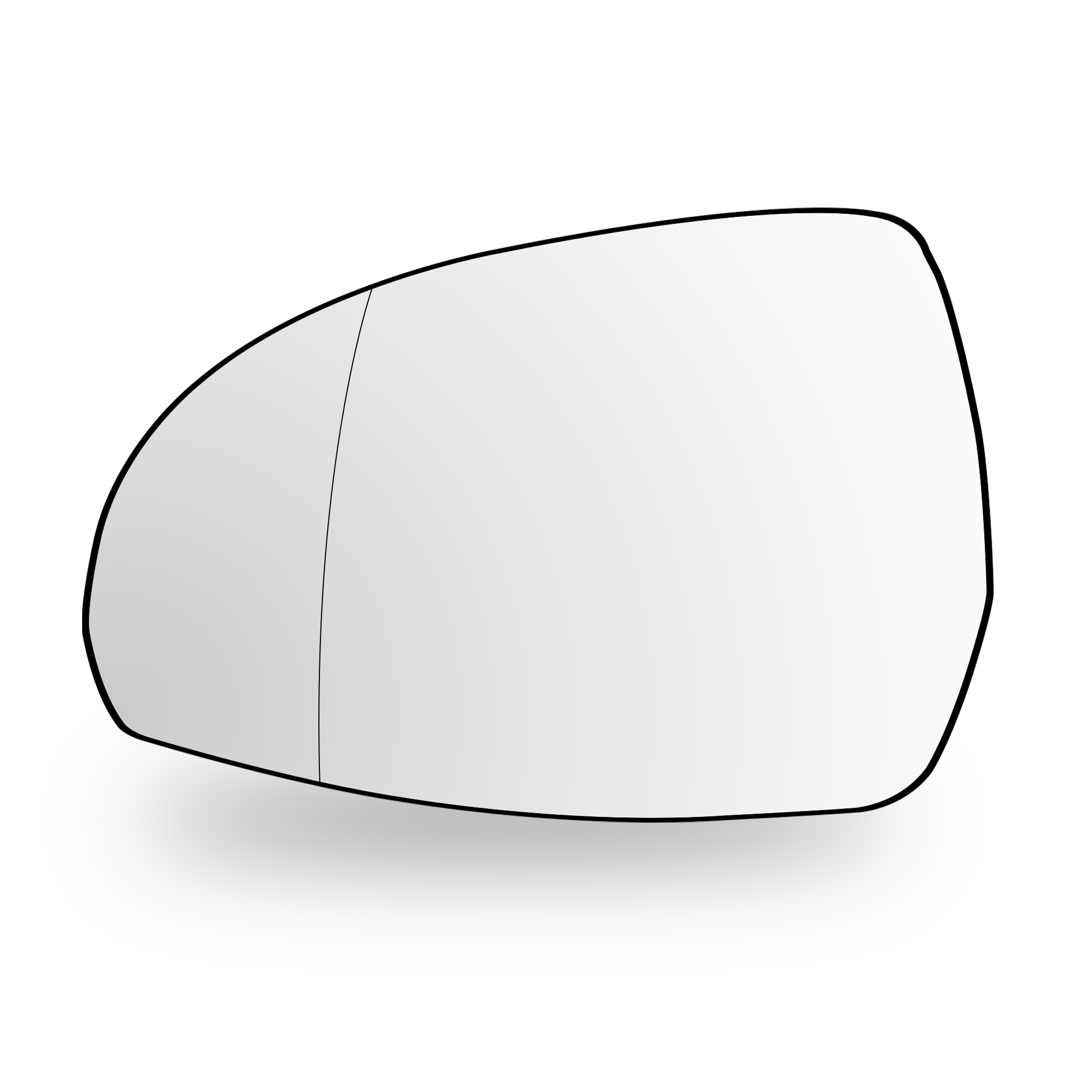 Left (Passenger Side) Rear View Mirror Glass for MERCEDES-BENZ EQE V295 (2022) with Blind Spot Detection and Double Curvature