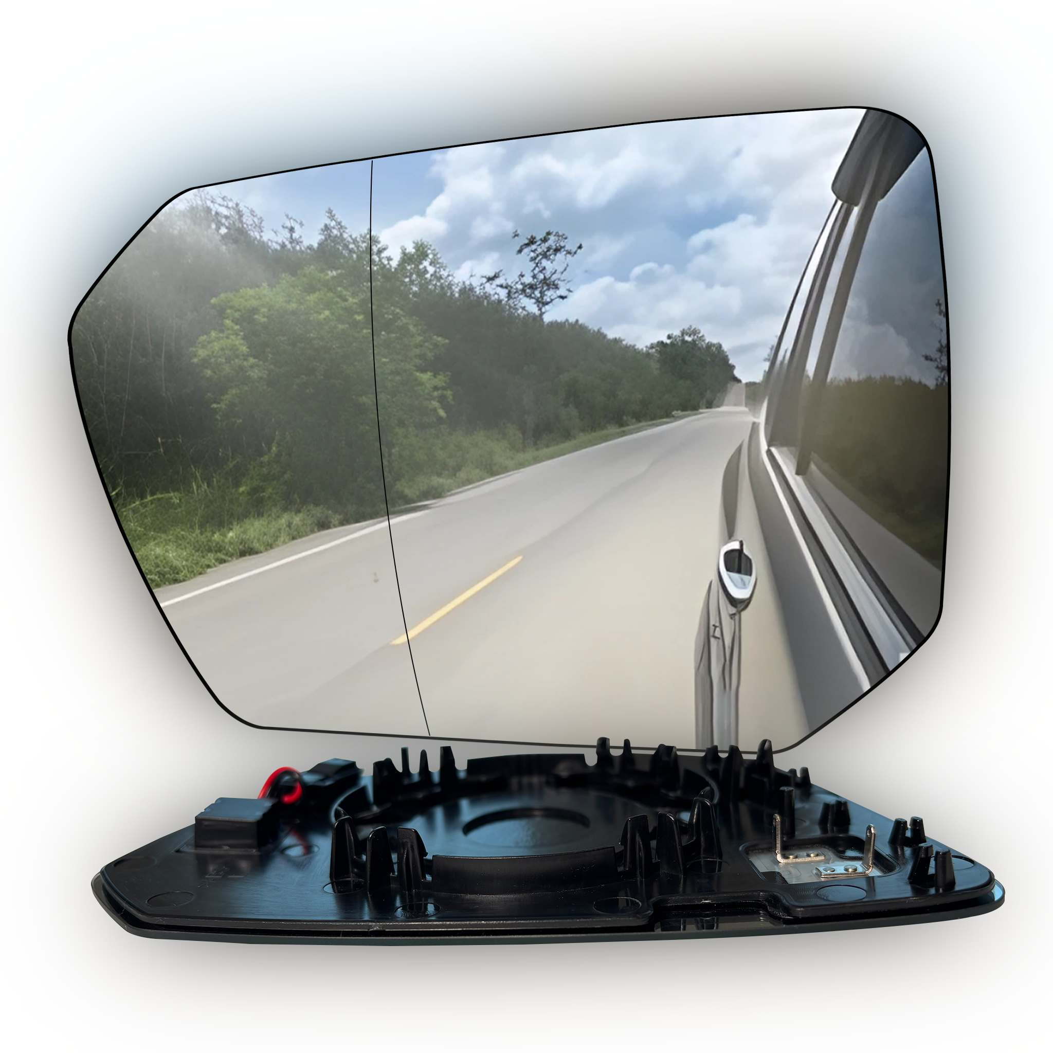 Left (Passenger Side) Rear View Mirror Glass with Blind Spot Detection for BMW IX I20 (2022-2025) (Double Curvature)_1