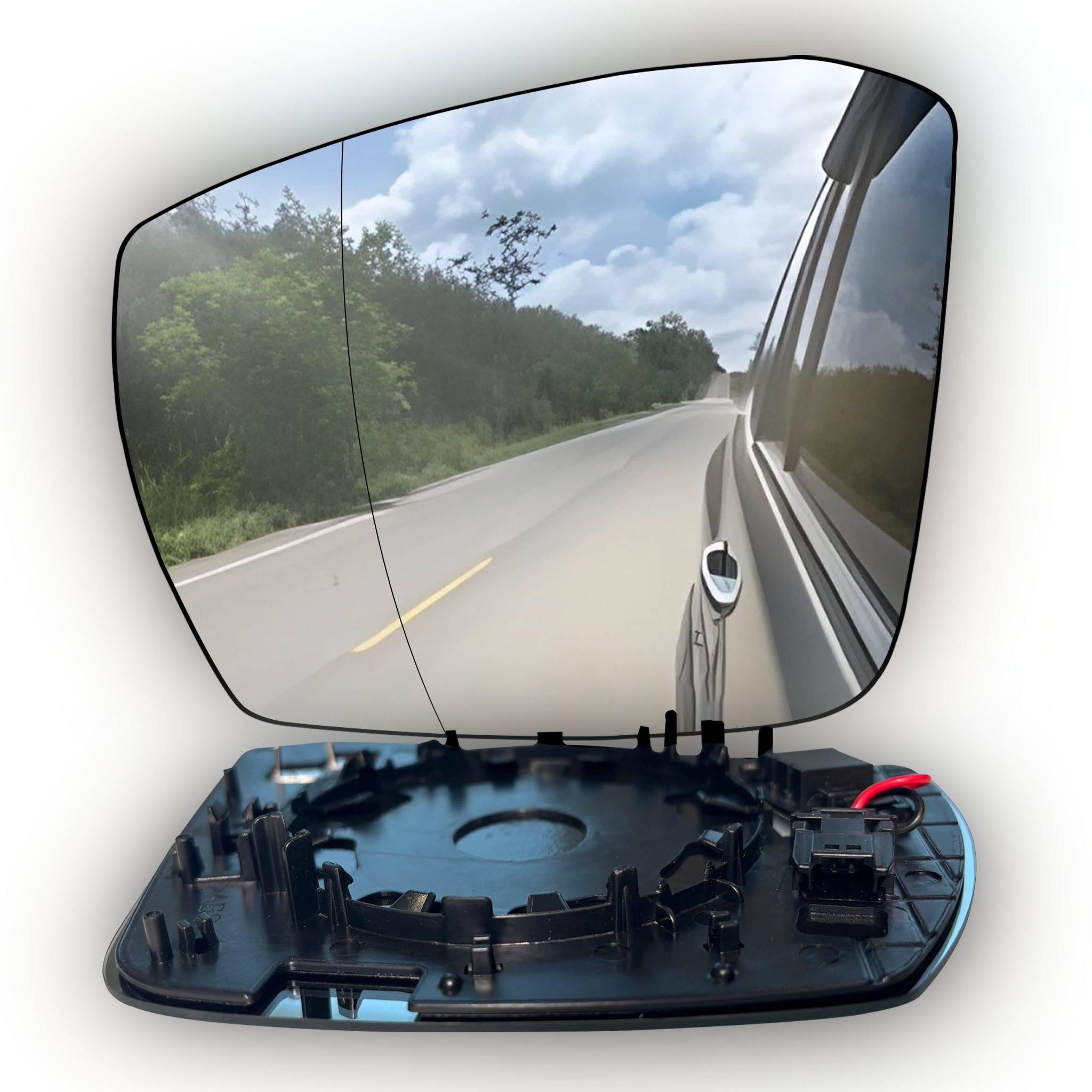 Left (Passenger Side) Rear View Mirror Glass with Blind Spot Detection for Skoda Octavia III (2012-2025) (Double Curvature)_01
