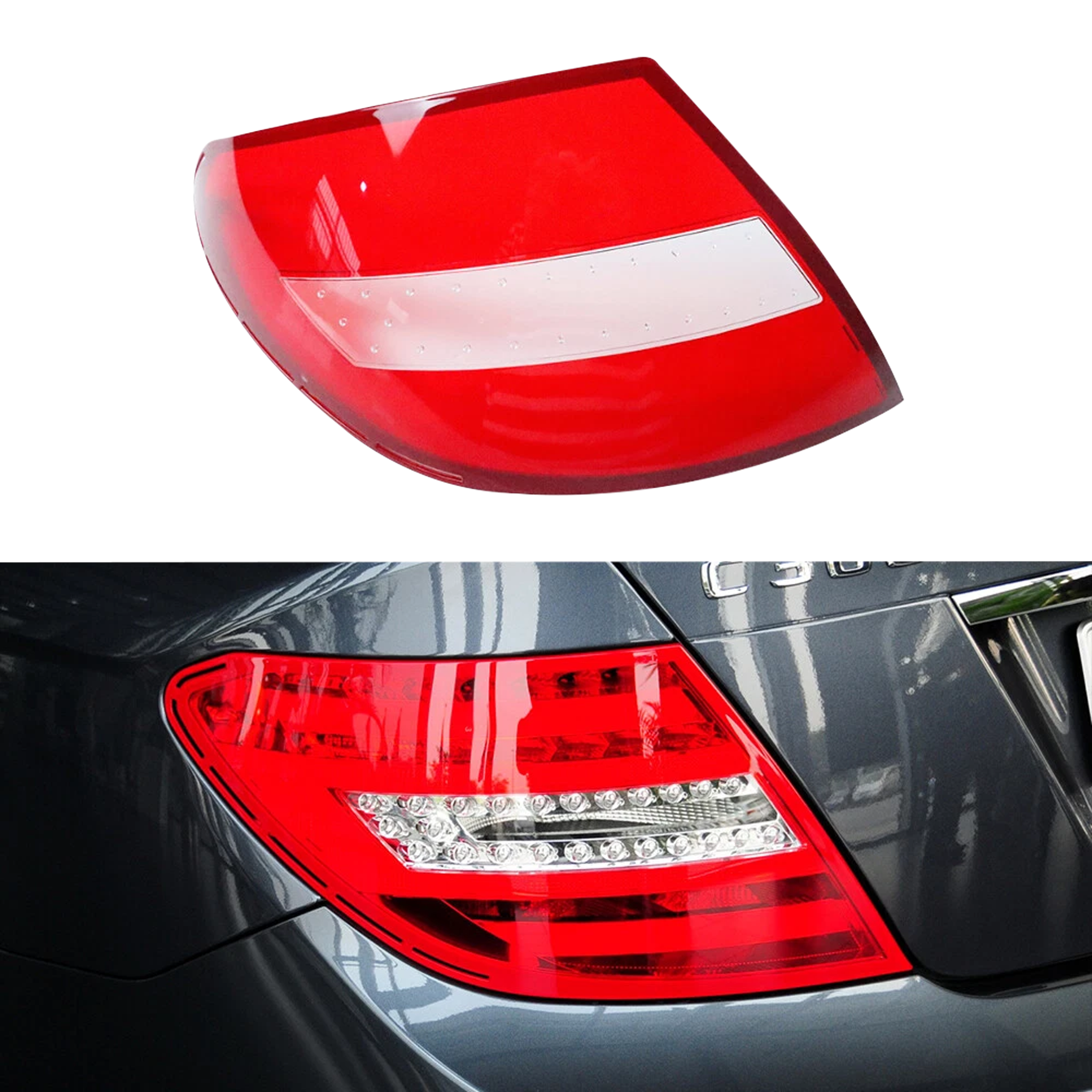 Left (Passenger Side) Tail Lamp Cover for MERCEDES-BENZ C-CLASS W204 (2007-2014) LED Version