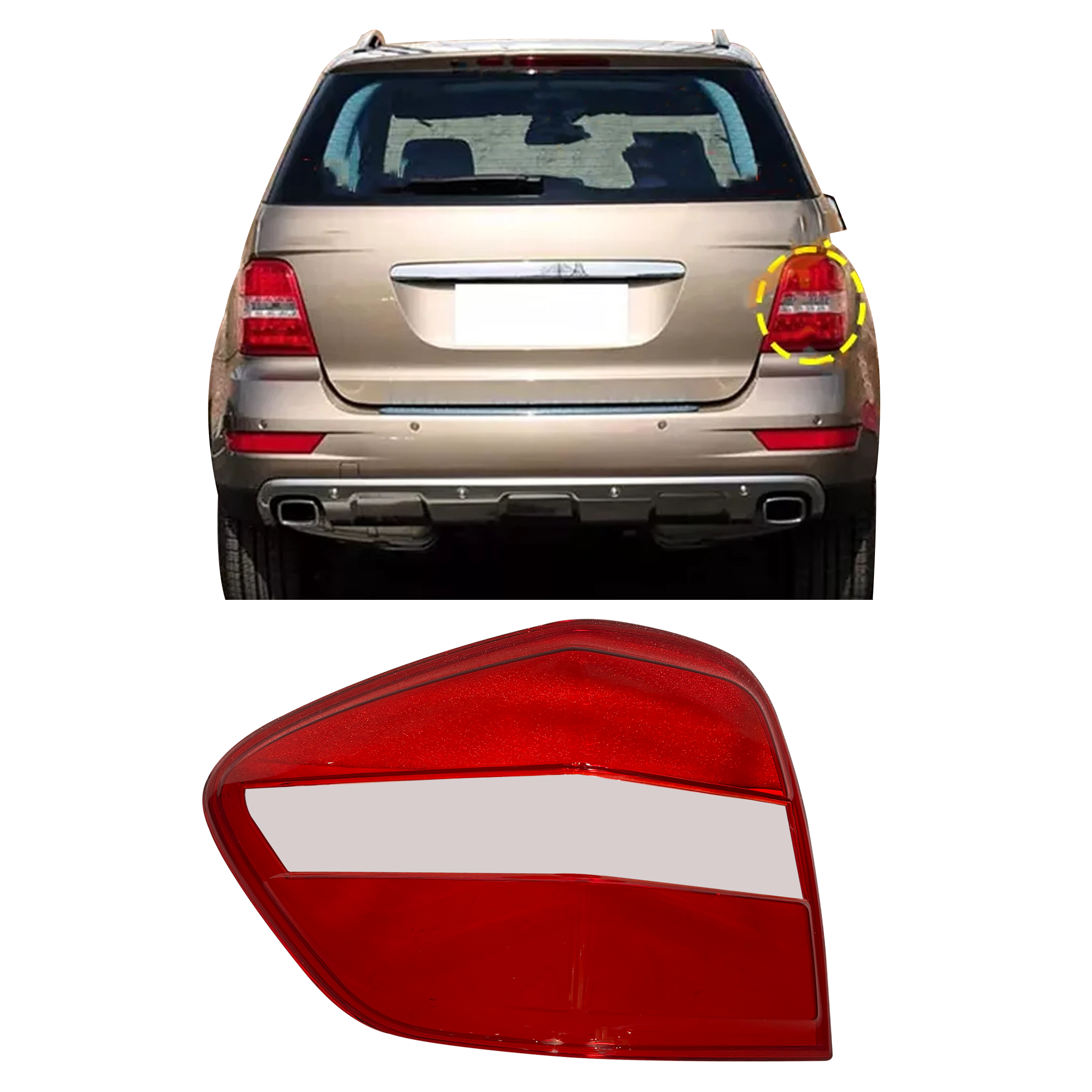 Left (Passenger Side) Tail Lamp Cover for MERCEDES-BENZ ML-CLASS W164 (2006-2012)