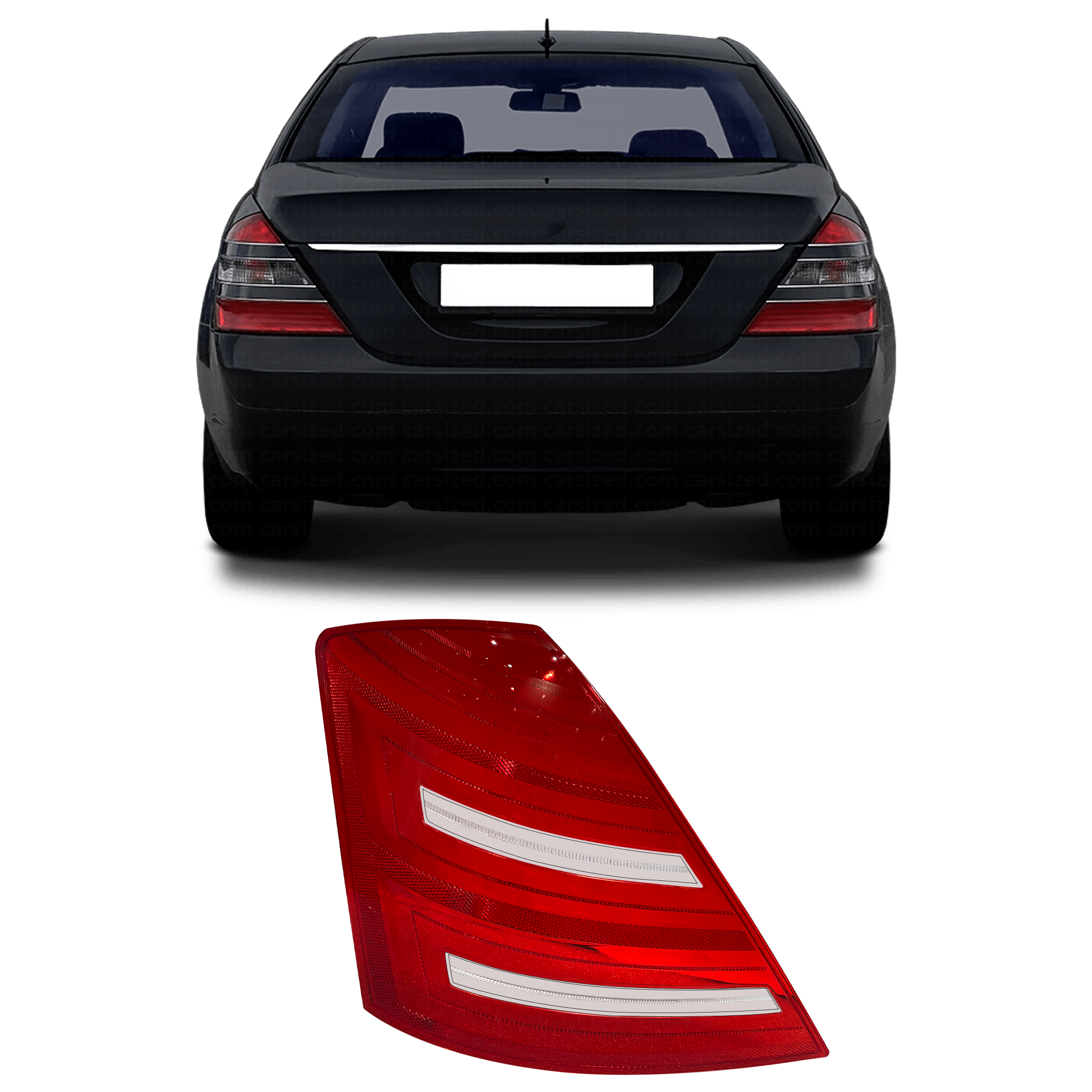 Left (Passenger Side) Tail Lamp Cover for MERCEDES-BENZ S-CLASS W221 (2006-2013)