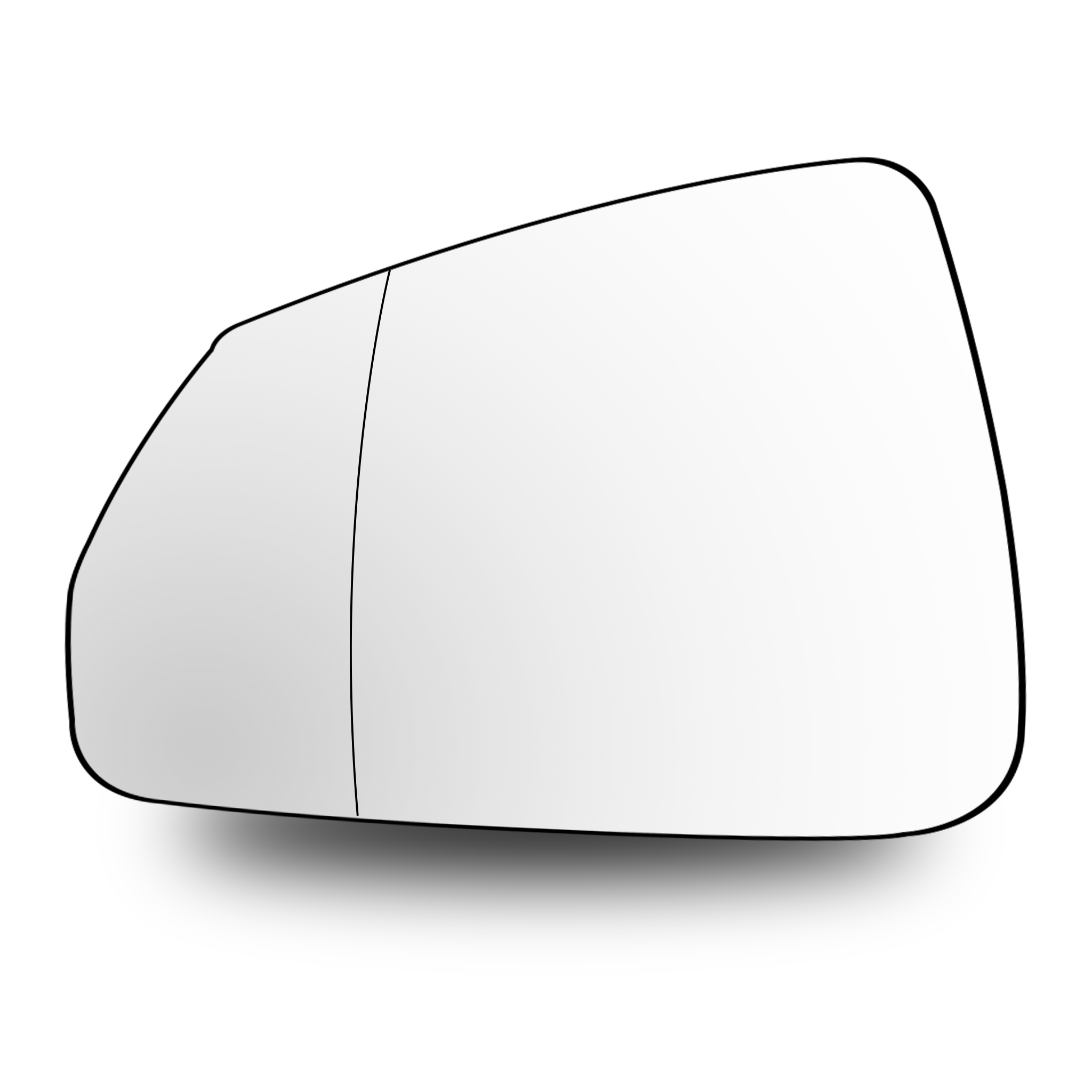 Left Rear View Mirror Glass for BMW X1 U11 (2024-2026) with Plastic Frame, Double Curvature
