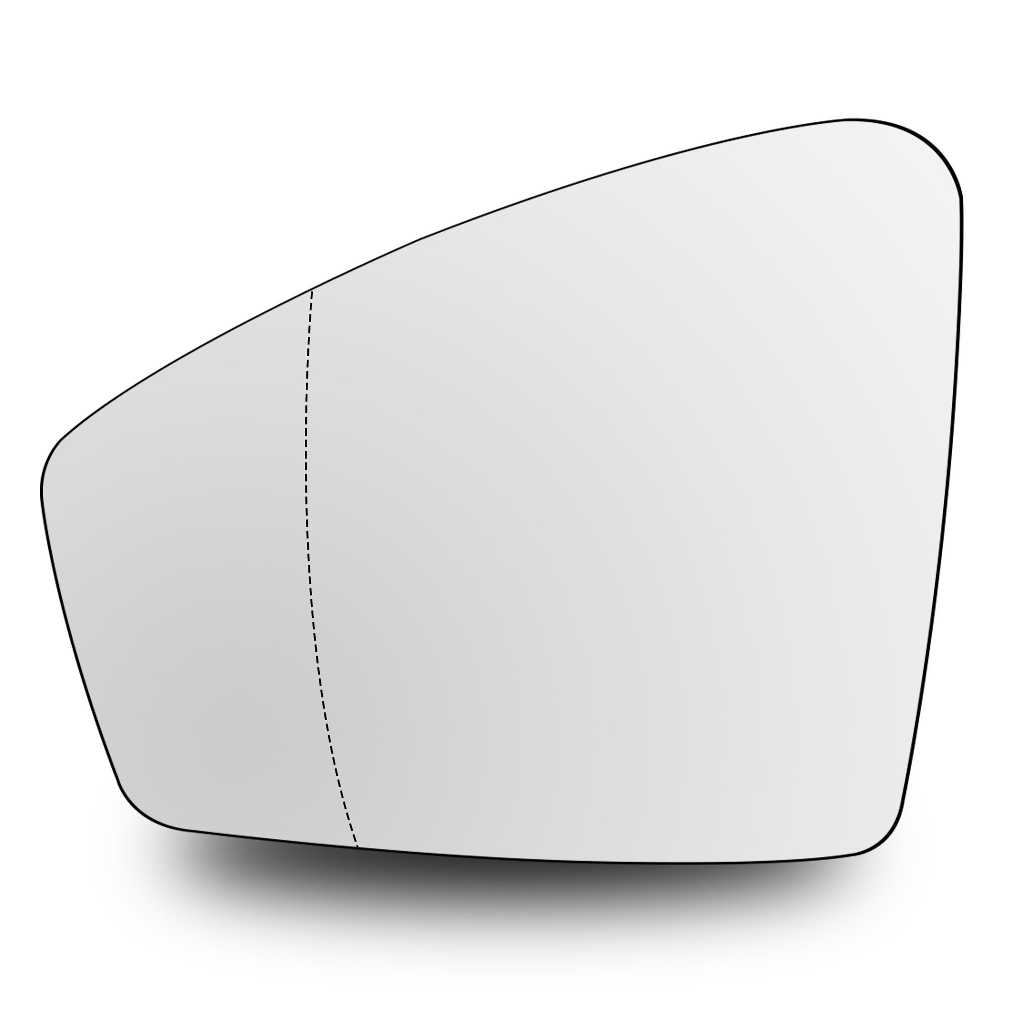Left Rear View Mirror Glass for VW TOUAREG 7P (2012-2018) with Plastic Frame, Double Curvature, Heated