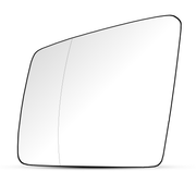 Left Side Mirror Glass for MERCEDES-BENZ GLS X166 (2015-2019) with Plastic Frame, Double Curvature, PC Glass