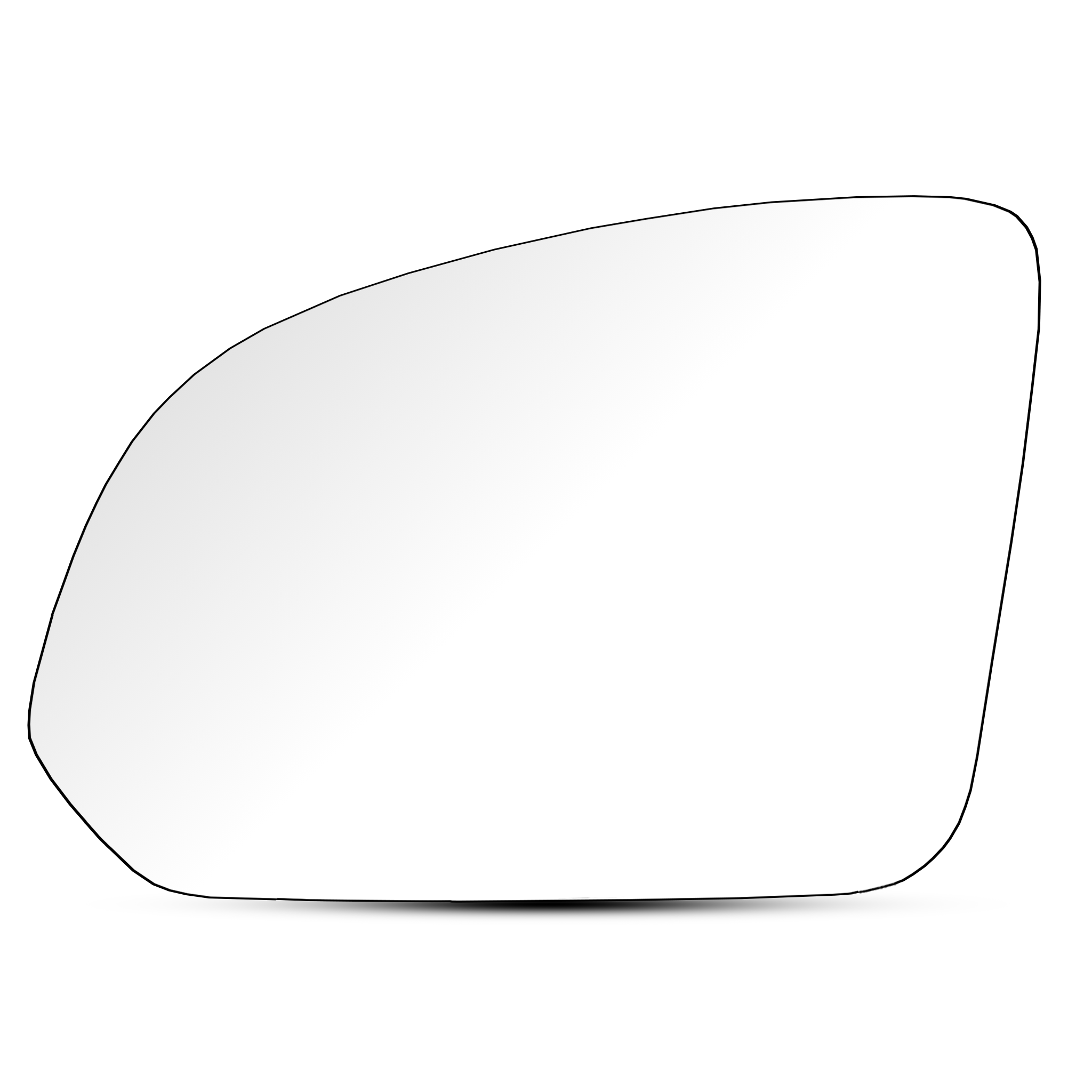 Left Side Mirror Glass for VOLVO XC40 536 (2017-2020) with Plastic Frame