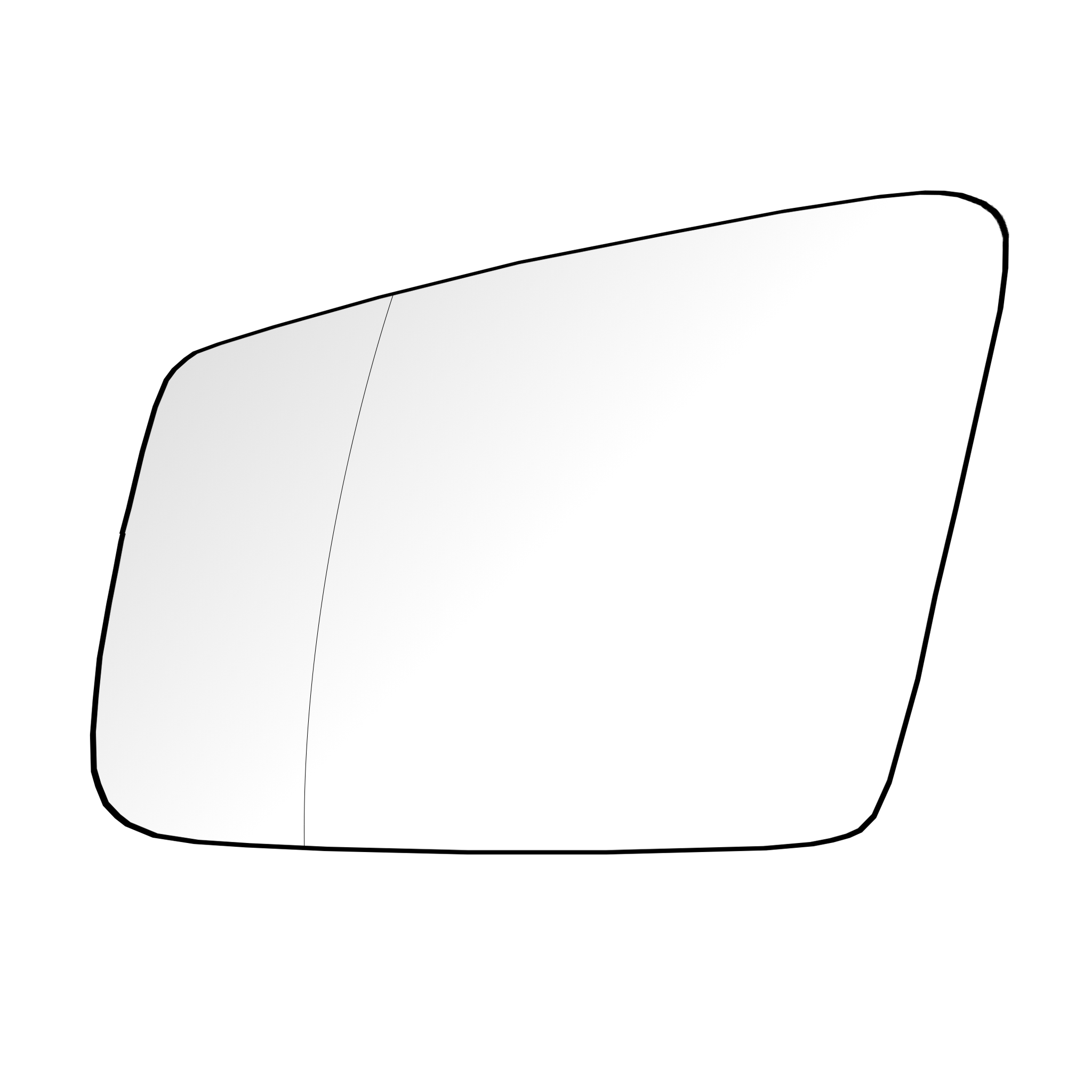 Left Side (Passenger Side) Rear View Mirror Glass for Mercedes Benz E Class W212 Sedan (2009-2013) with Plastic Frame_1